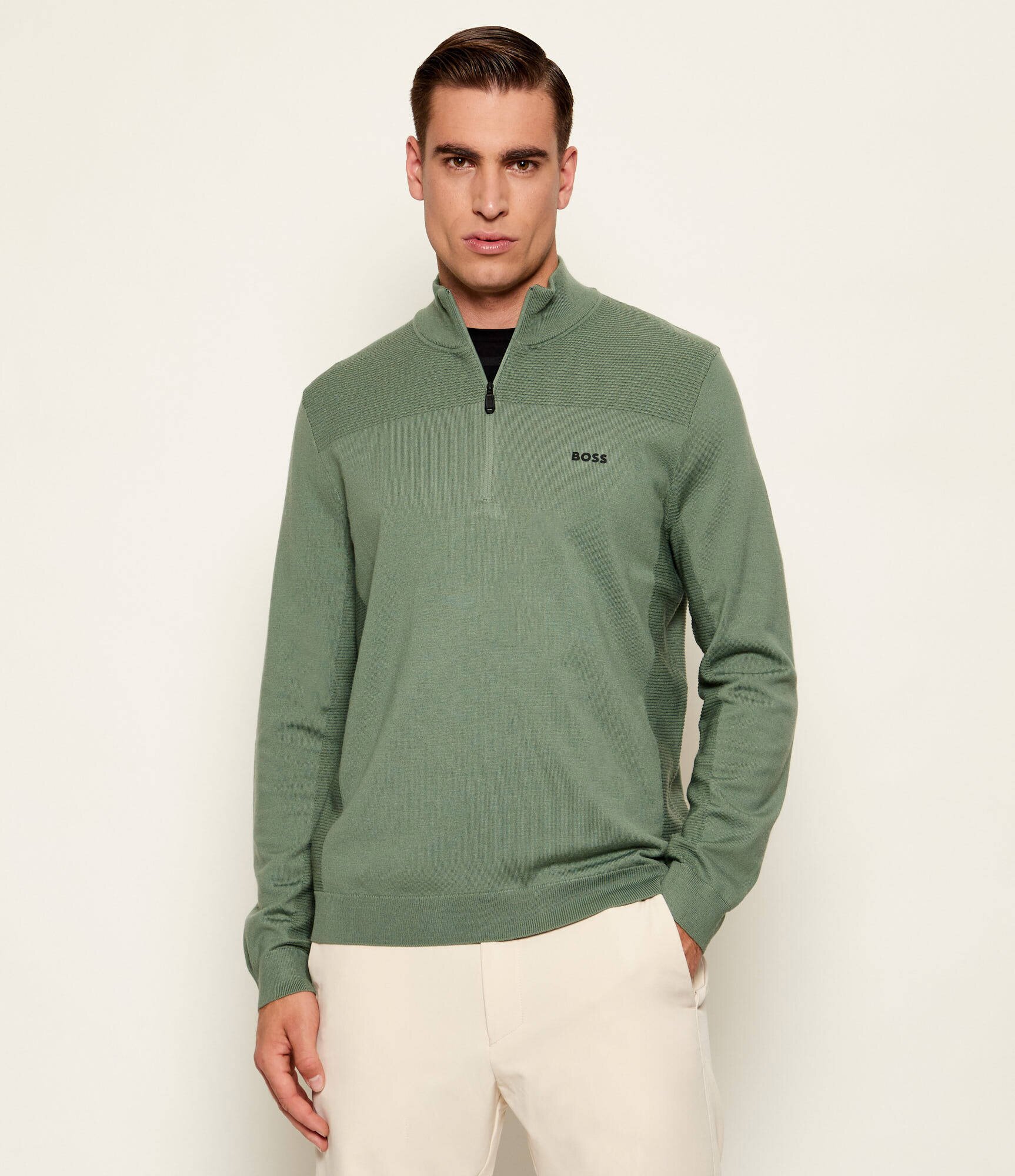 BOSS Green Pulover KN_Momentum-X QZ | regular fit cu adaos de lână