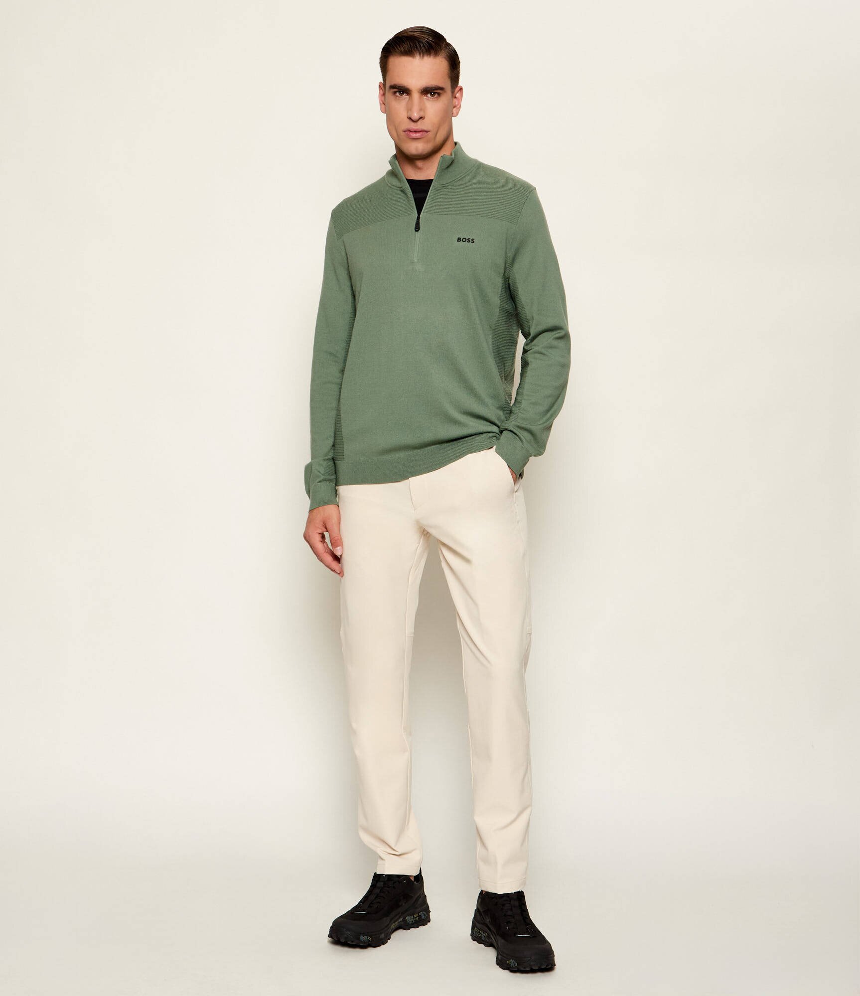 BOSS Green Pulover KN_Momentum-X QZ | regular fit cu adaos de lână