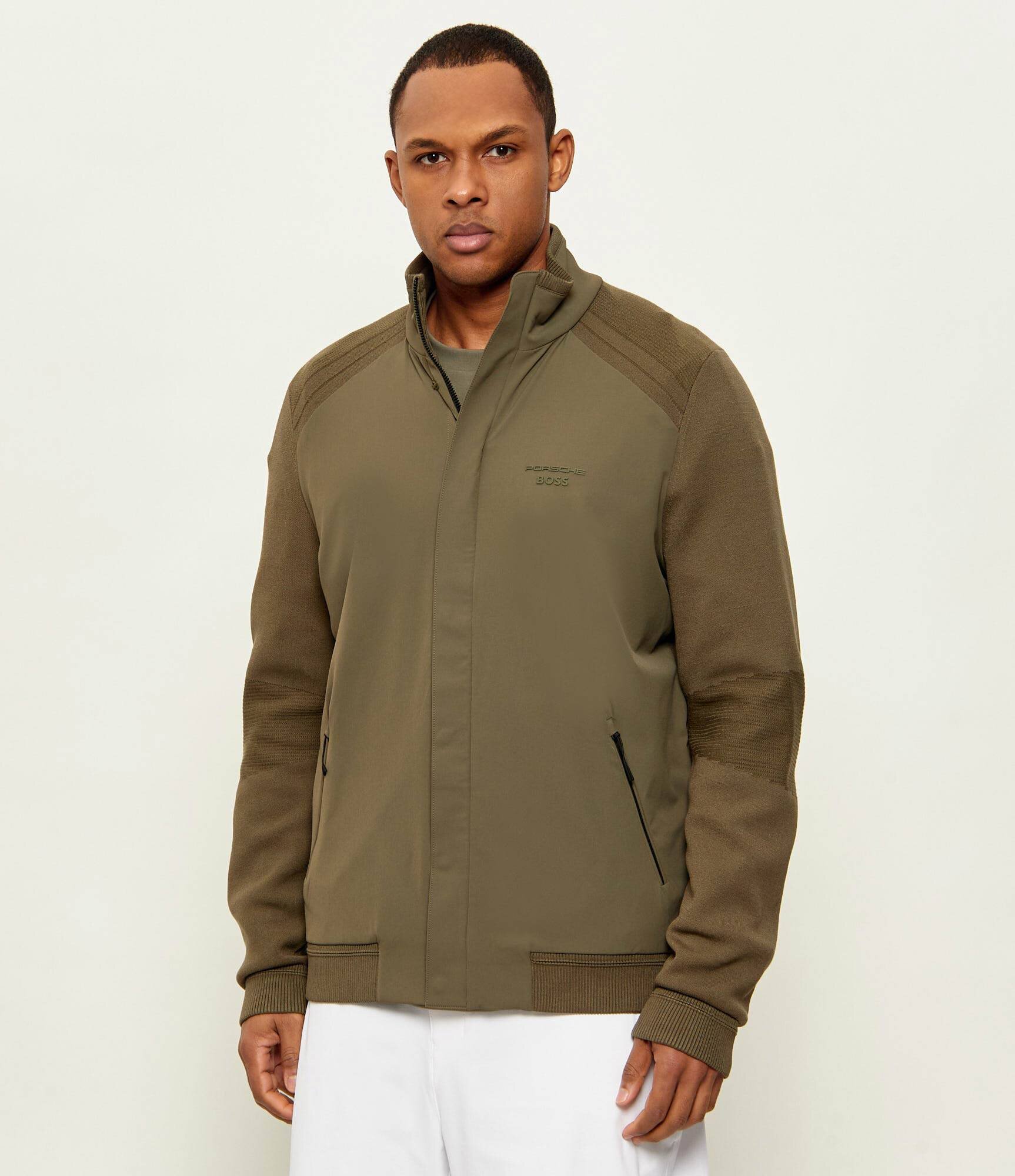 BOSS Green Pulover KN_PS Spirit70 HY | Boss x Porsche | regular fit cu adaos de mătase