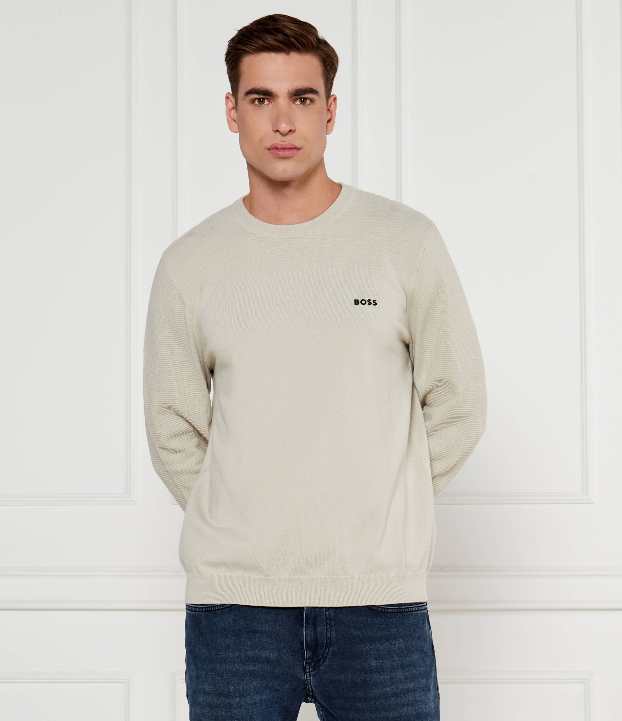 BOSS Green Pulover Momentum-X_CN | Regular Fit cu adaos de lână