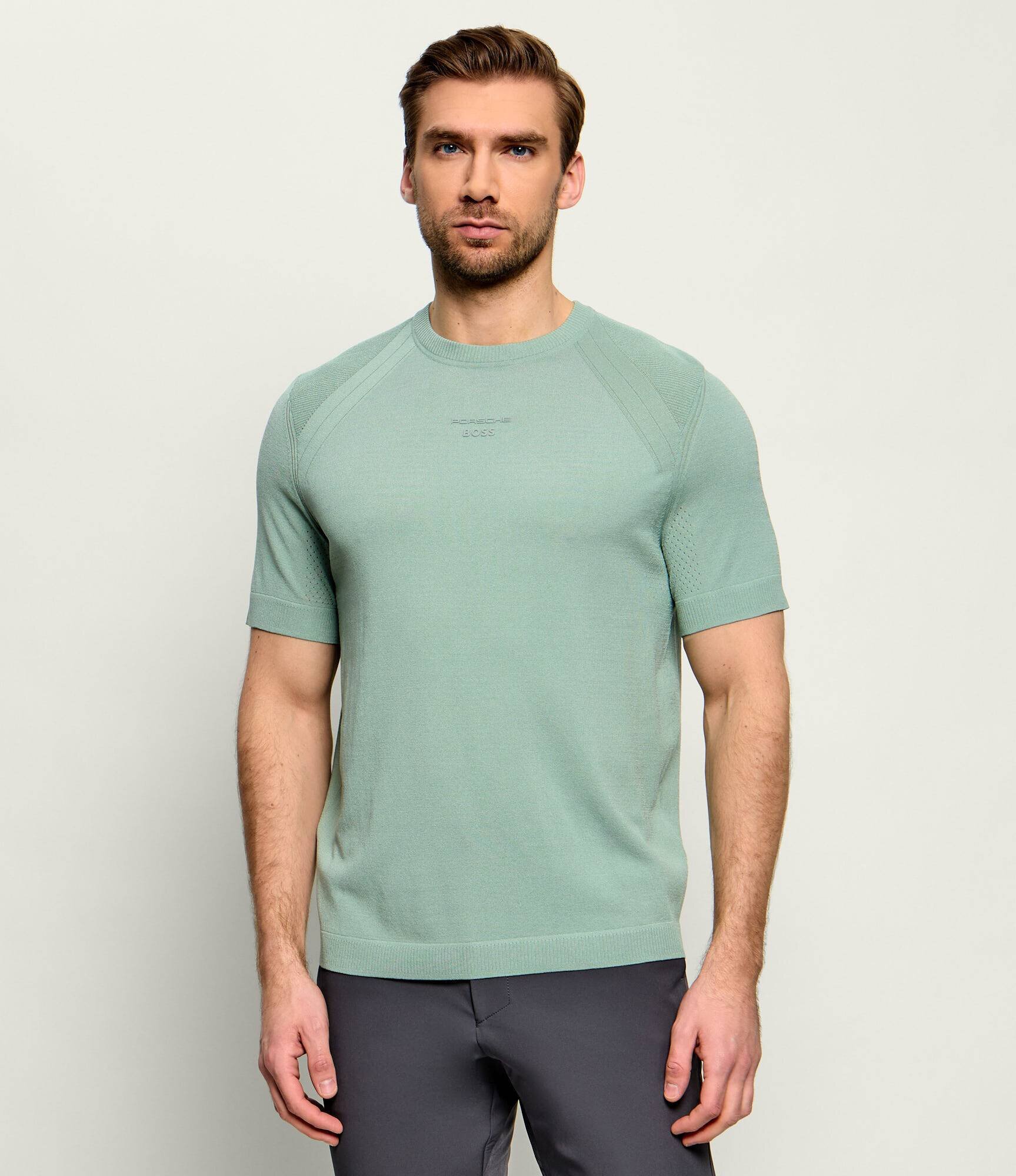 BOSS Green Tricou KN_PS Spirit70 TS | BOSS X Porsche | regular fit cu adaos de mătase