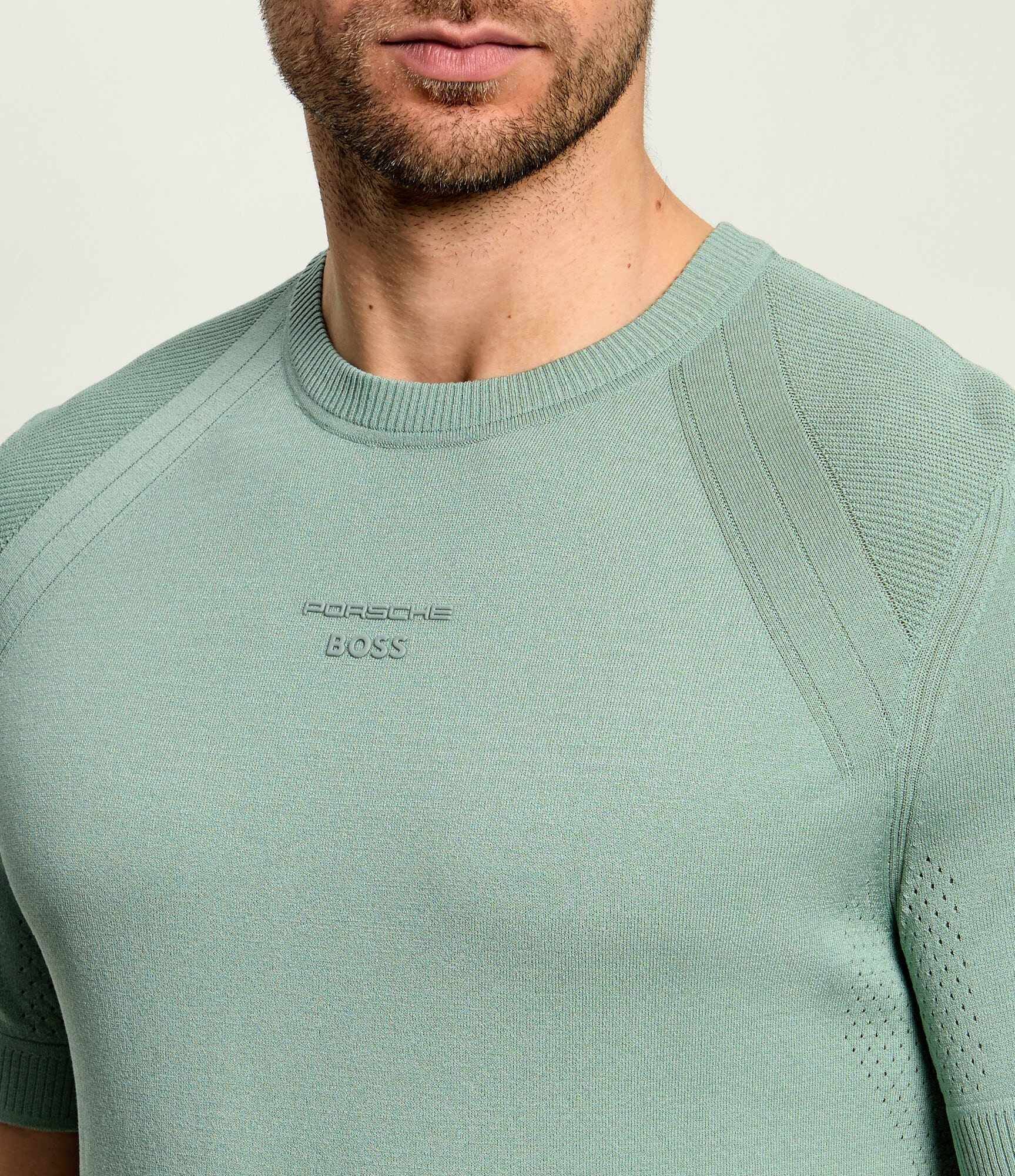 BOSS Green Tricou KN_PS Spirit70 TS | BOSS X Porsche | regular fit cu adaos de mătase