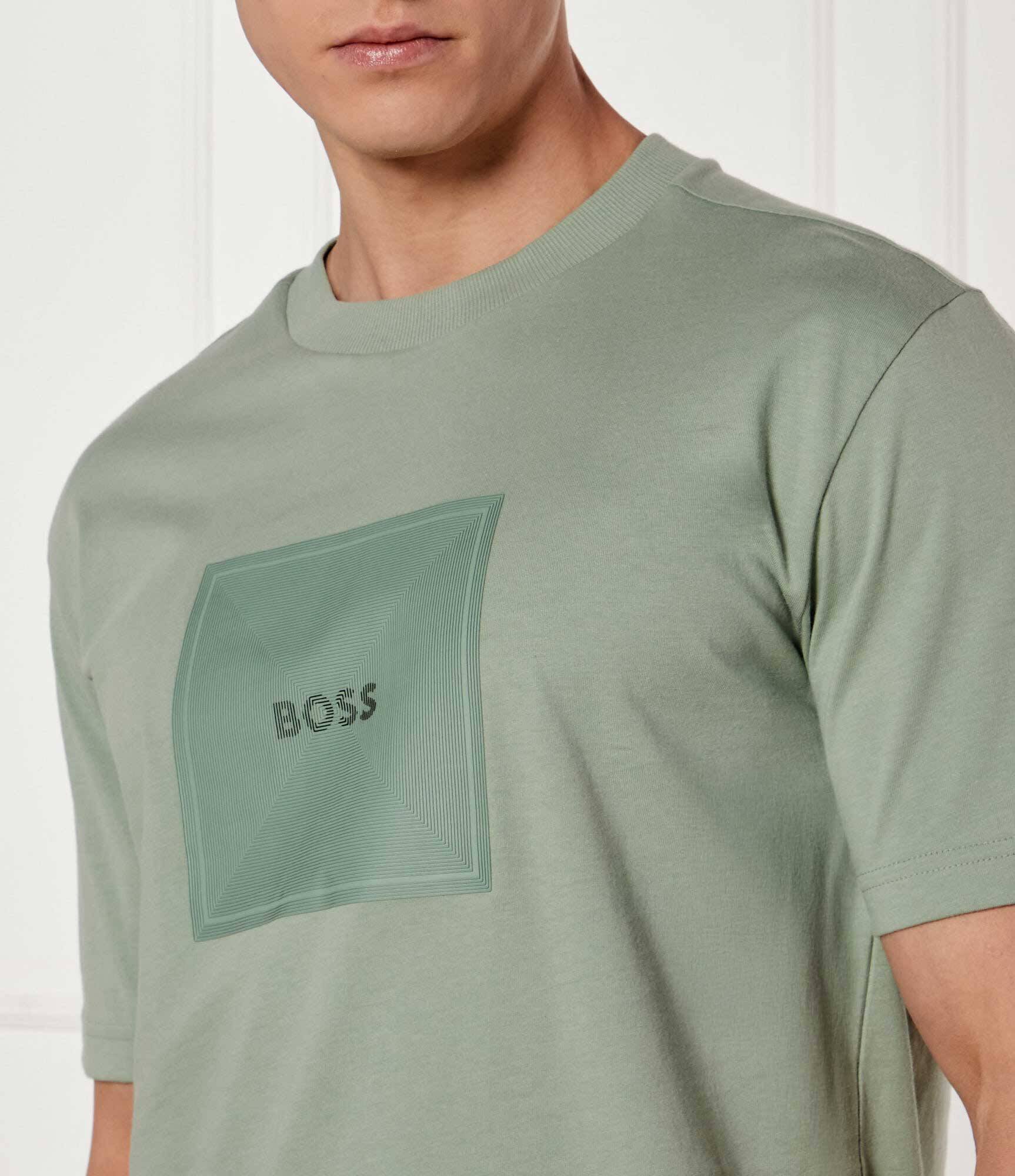 BOSS Green Tricou Logo Rib | Regular Fit
