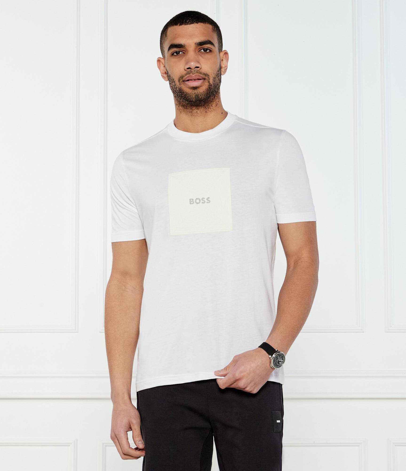 BOSS Green Tricou Logo Rib | Regular Fit