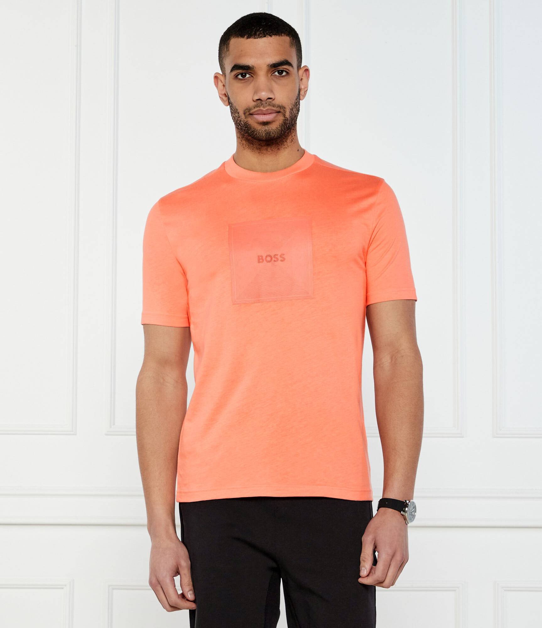 BOSS Green Tricou Logo Rib | Regular Fit