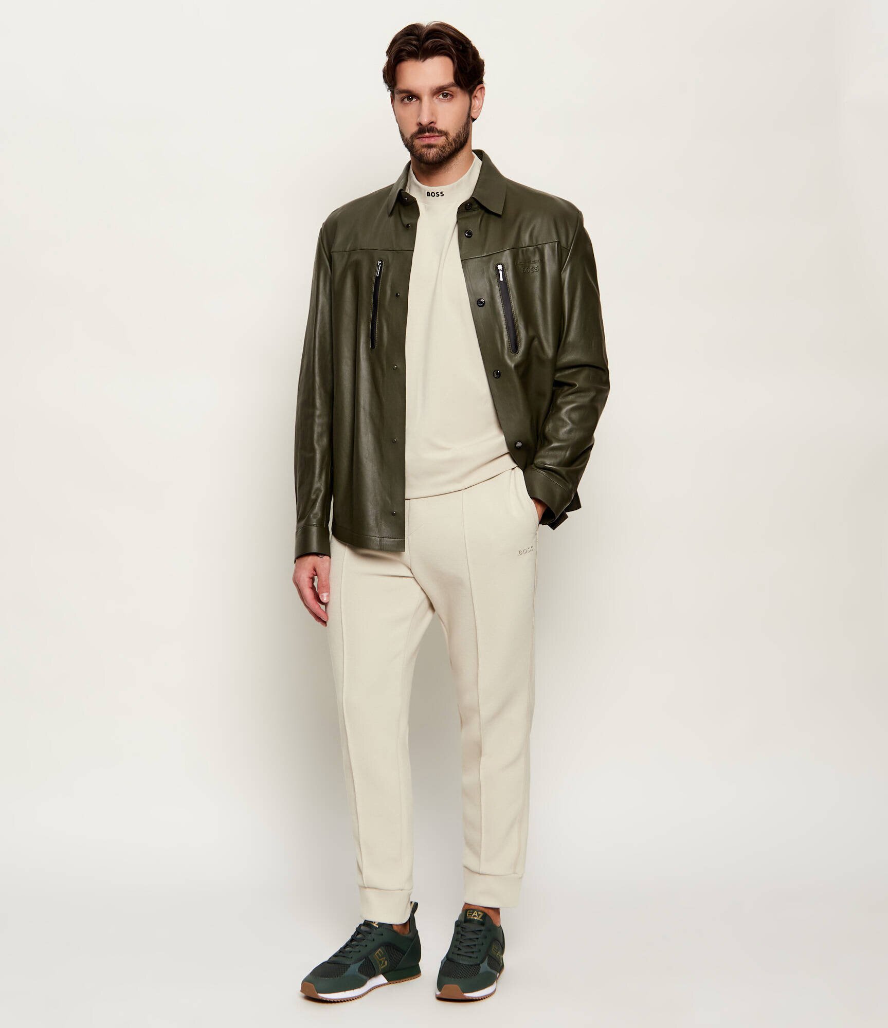 BOSS Green Tricou Tee Collar | Loose fit | stretch