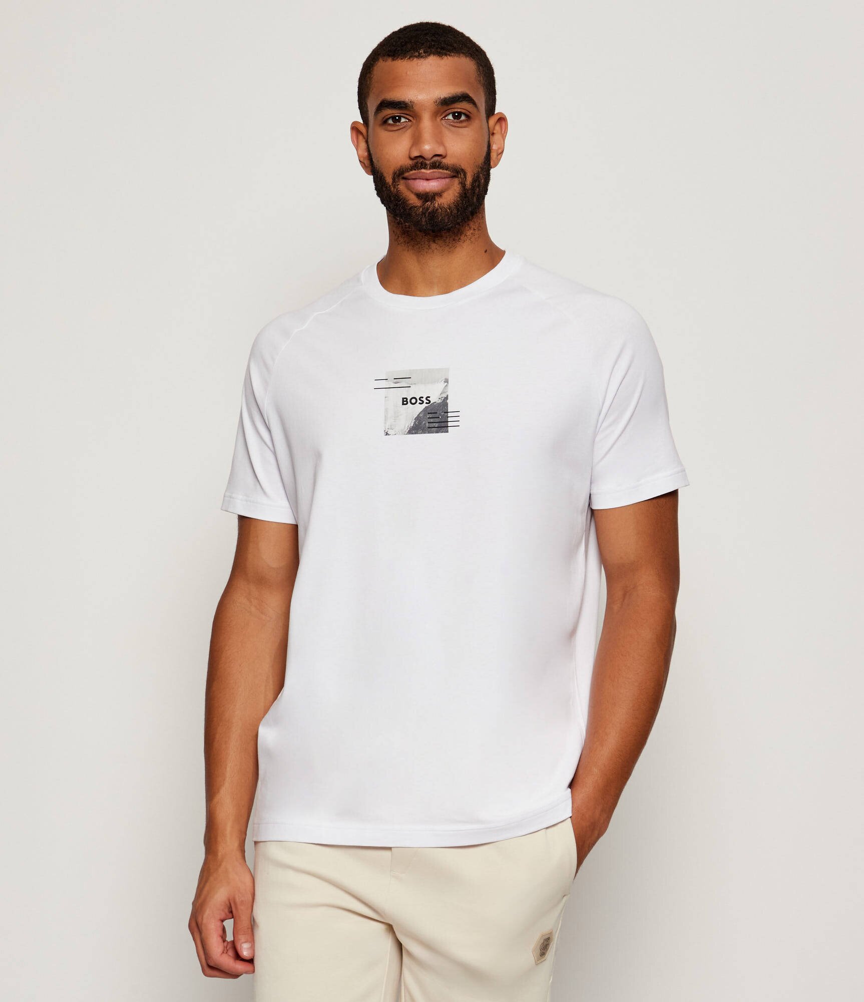 BOSS Green Tricou Tee Stripe Zone | Relaxed fit | stretch