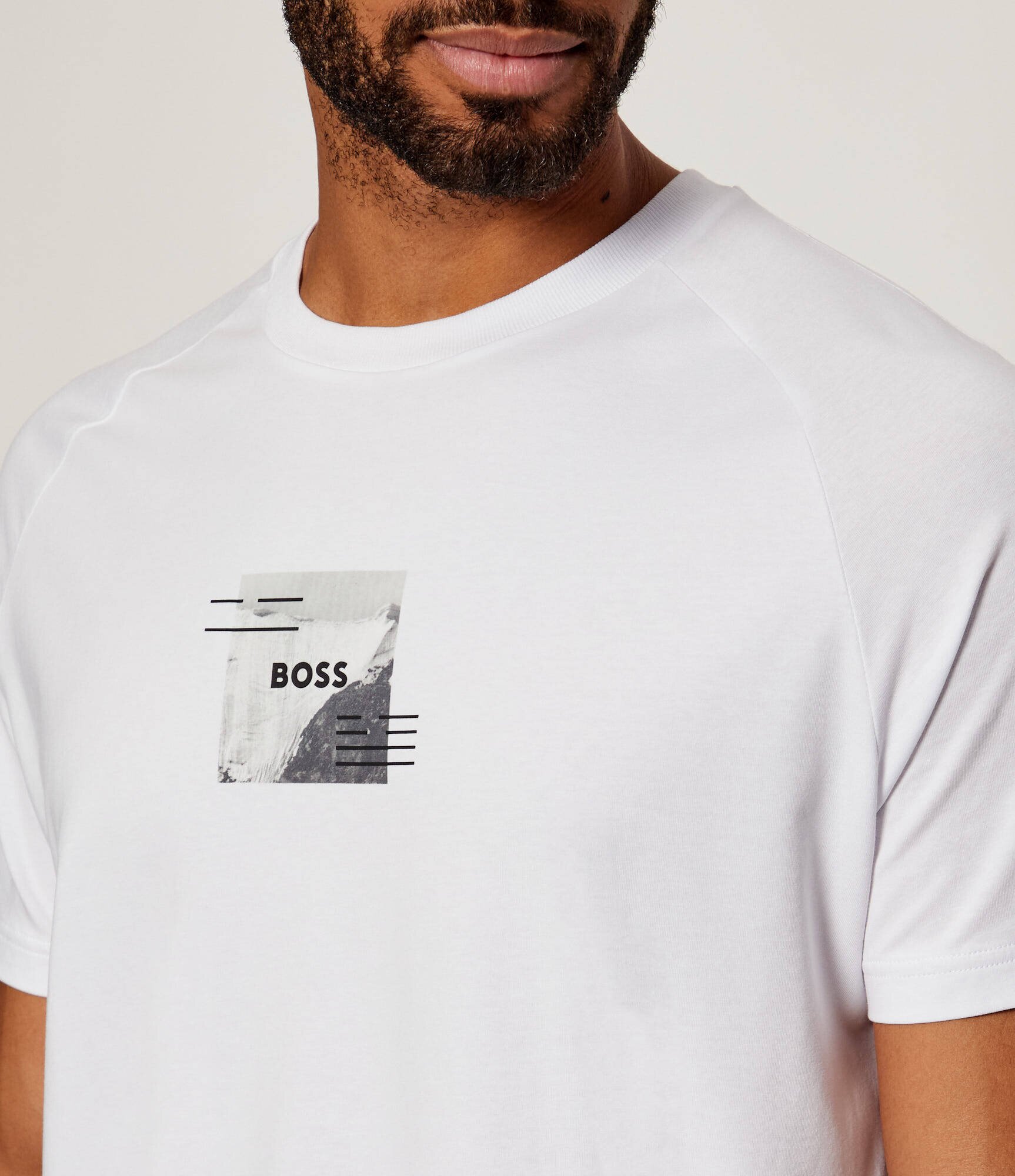 BOSS Green Tricou Tee Stripe Zone | Relaxed fit | stretch