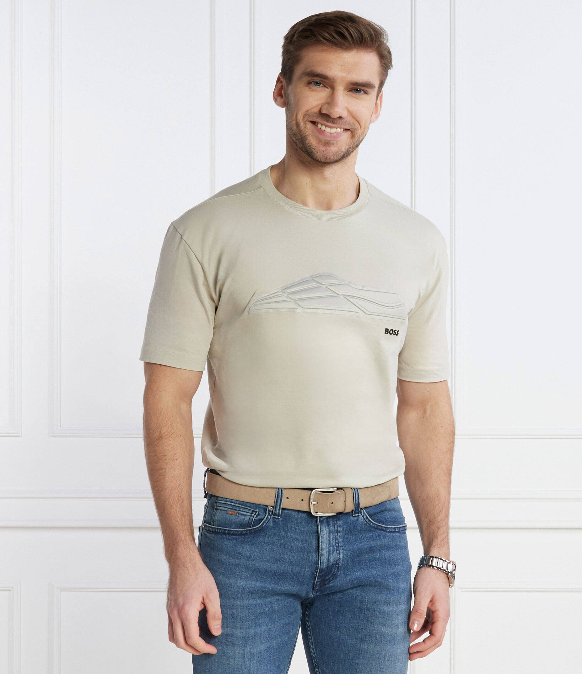 BOSS Green Tricou Tee Titanium | Regular Fit