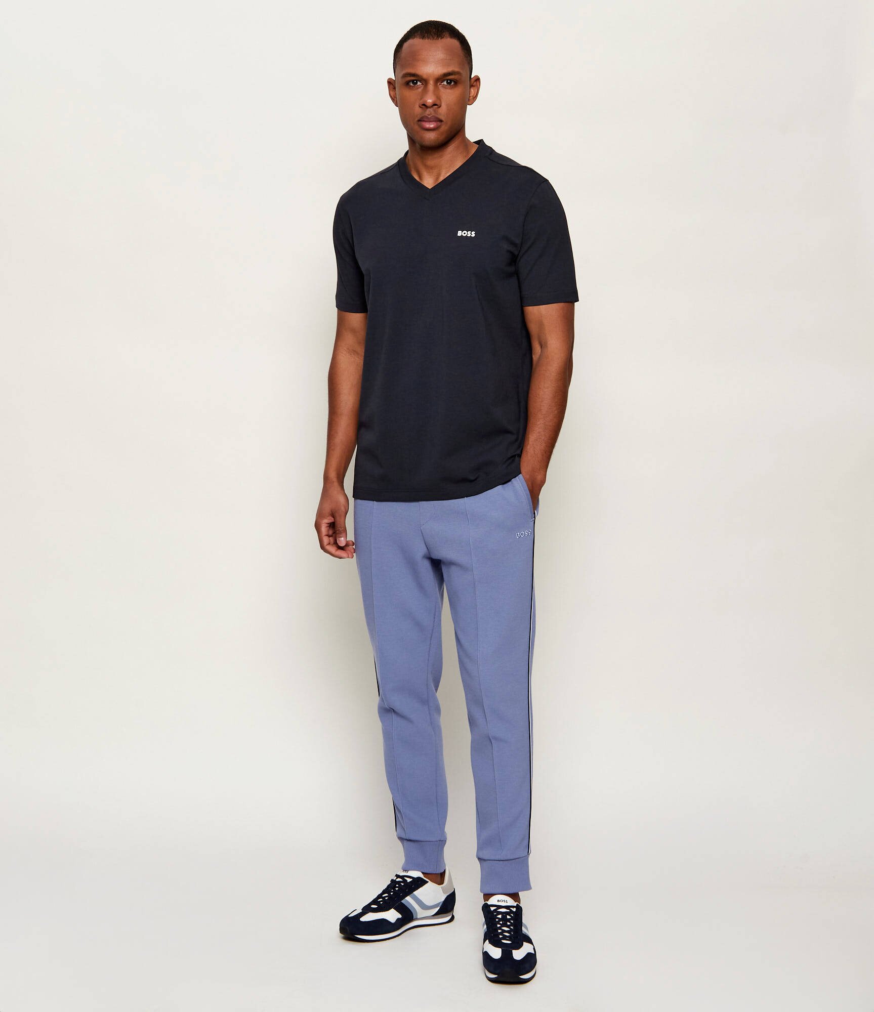 BOSS Green Tricou Tee V | Regular Fit | stretch