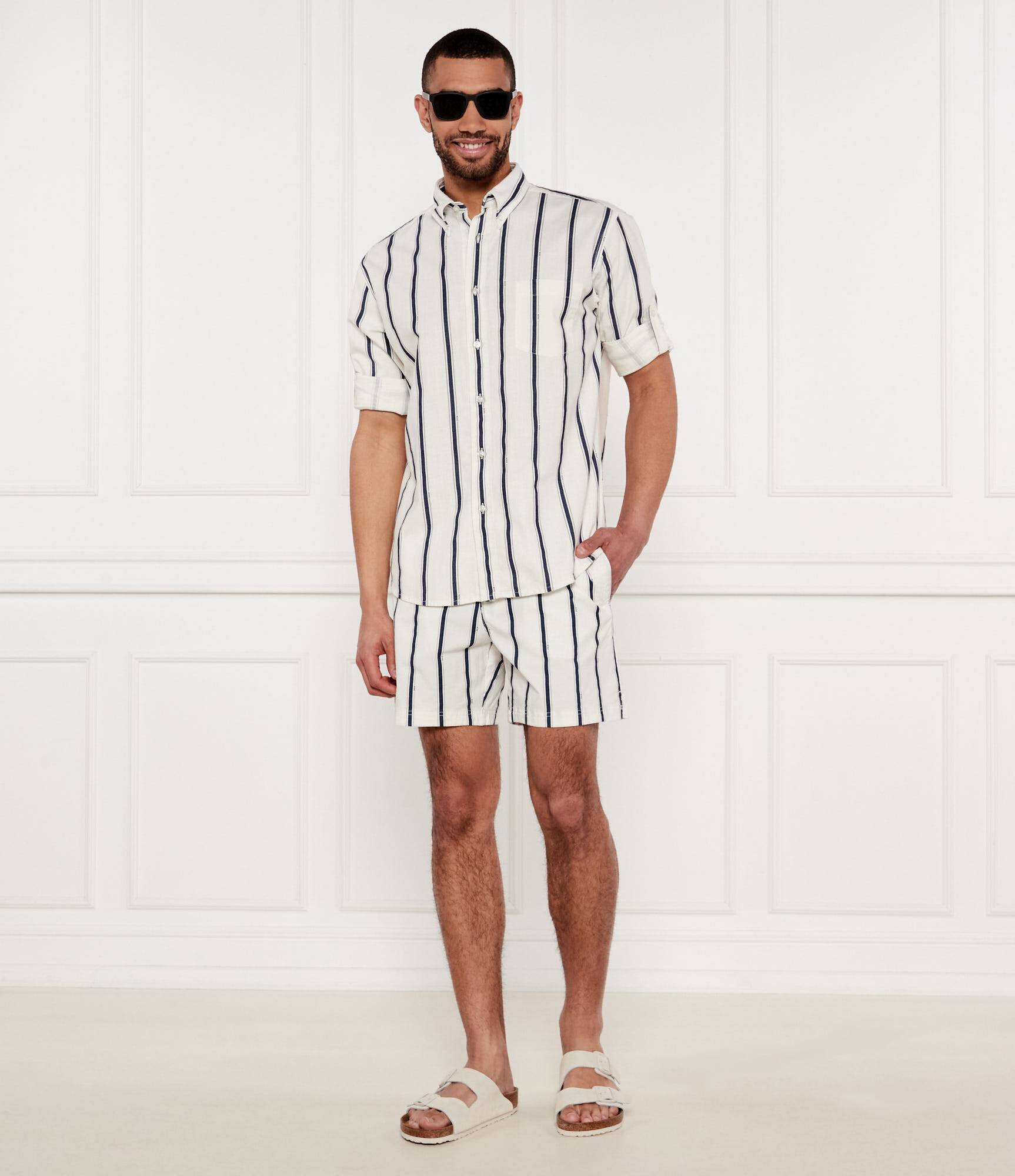 Boss Orange Cămașă Lambey_2_M | Relaxed fit | cu adaos de in