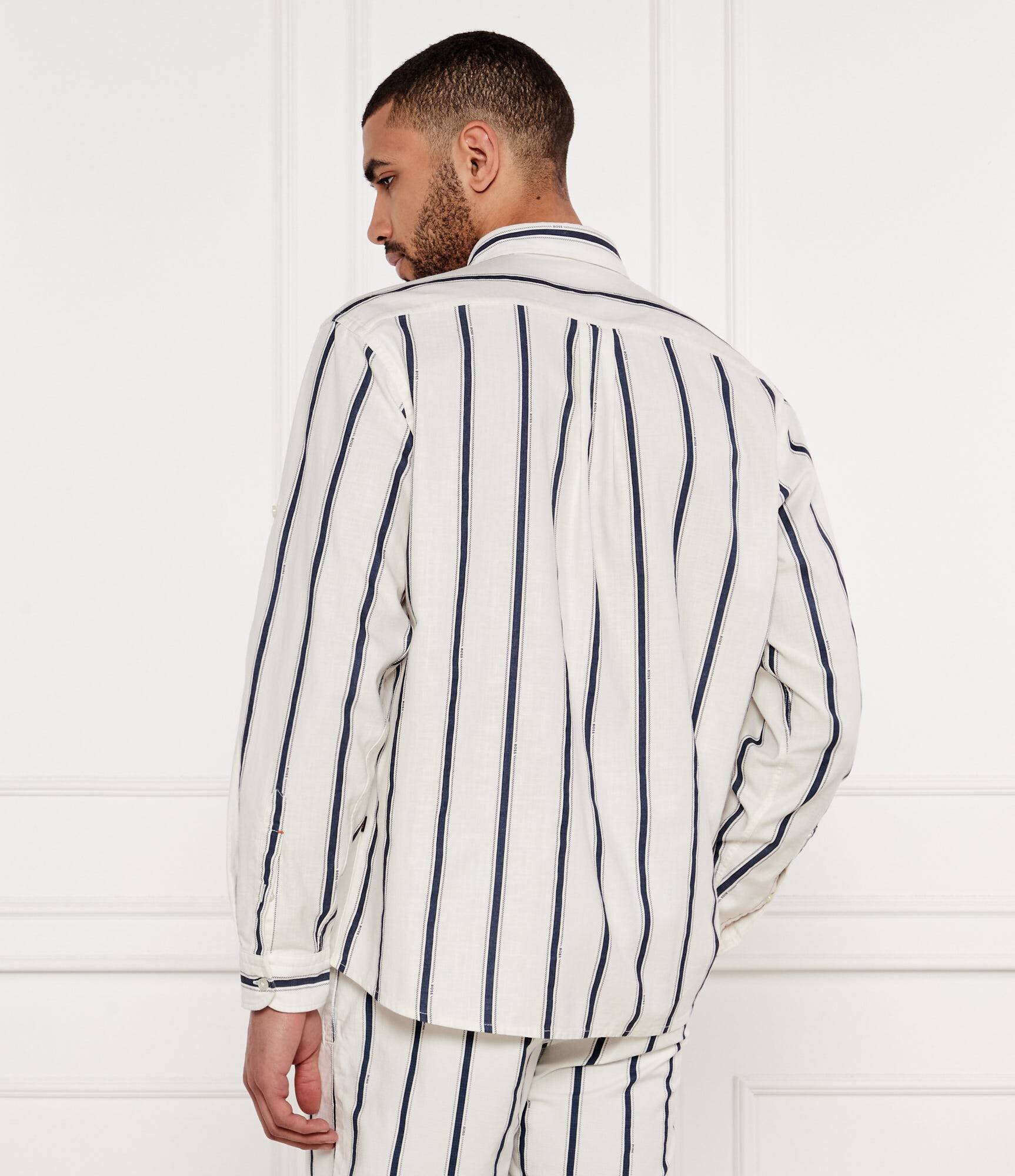 Boss Orange Cămașă Lambey_2_M | Relaxed fit | cu adaos de in