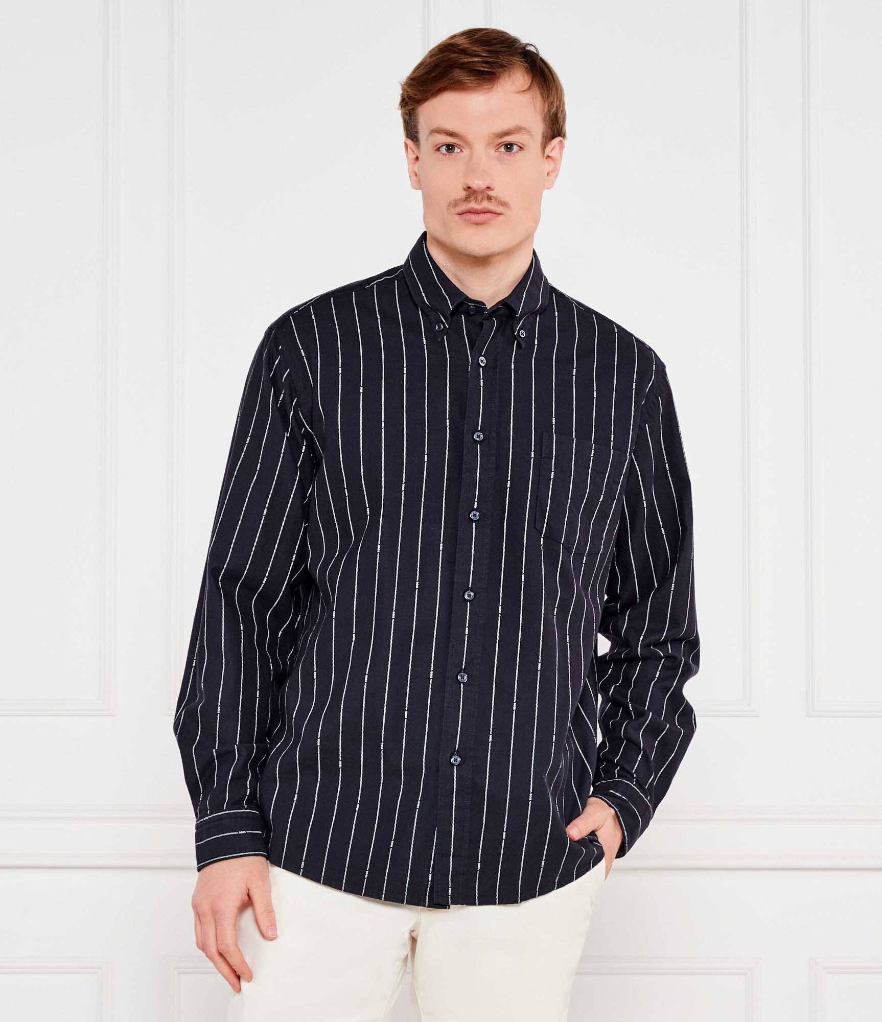 Boss Orange Cămașă Lambey_2_M | Relaxed fit | cu adaos de in