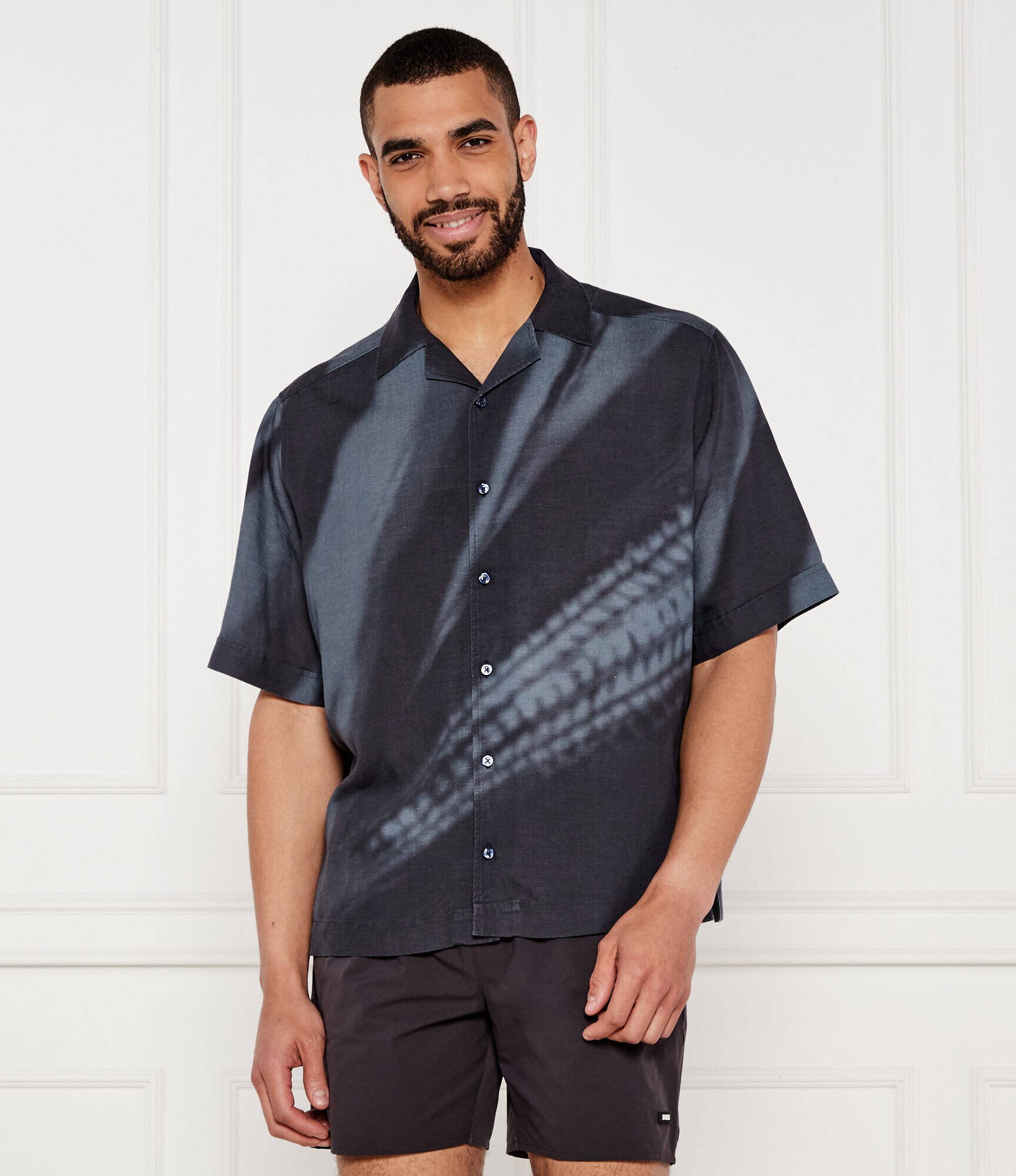 Boss Orange Cămașă Lapisy_M | Relaxed fit | cu adaos de in
