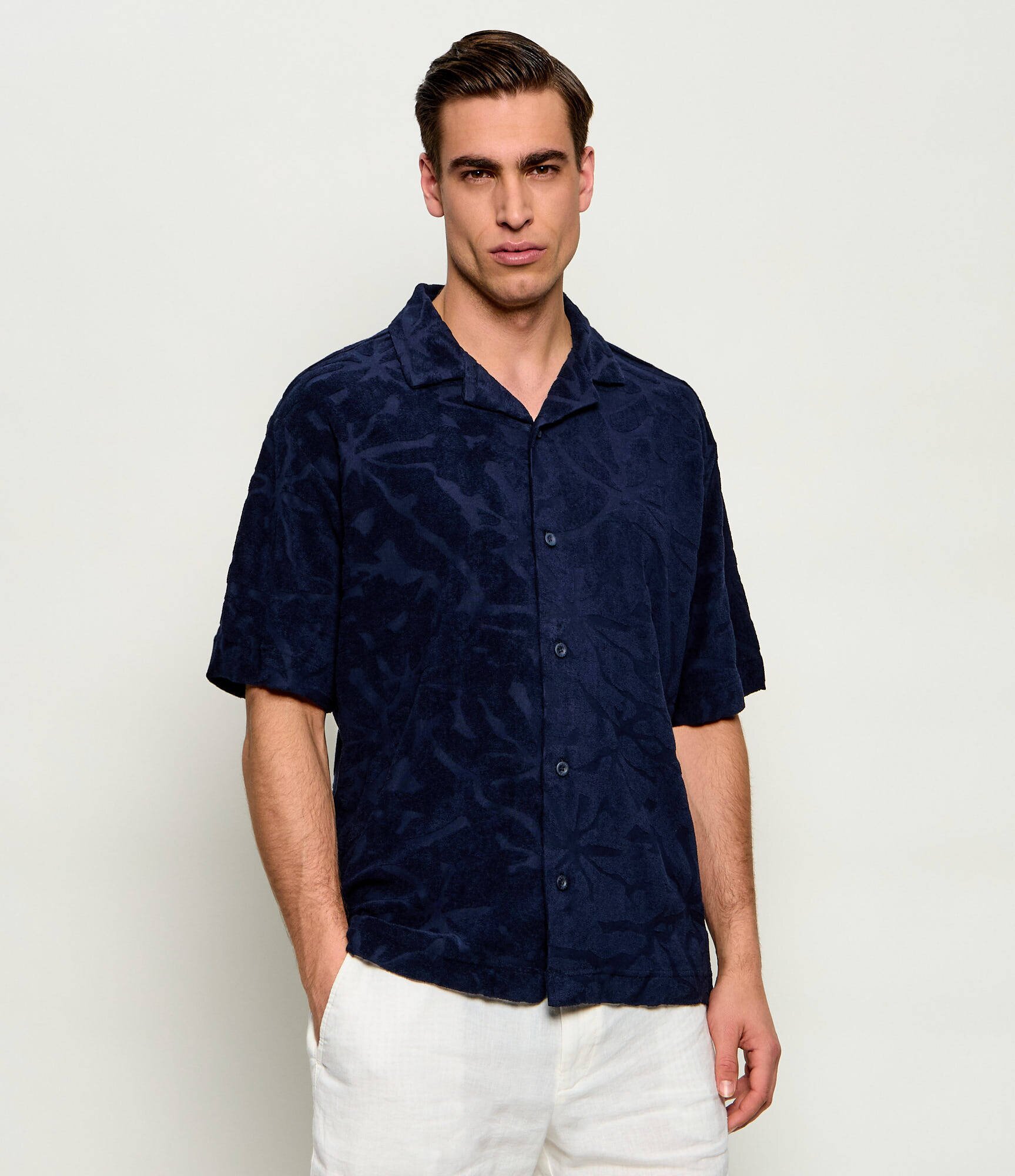 Boss Orange Cămașă We_Flower | Relaxed fit frotir