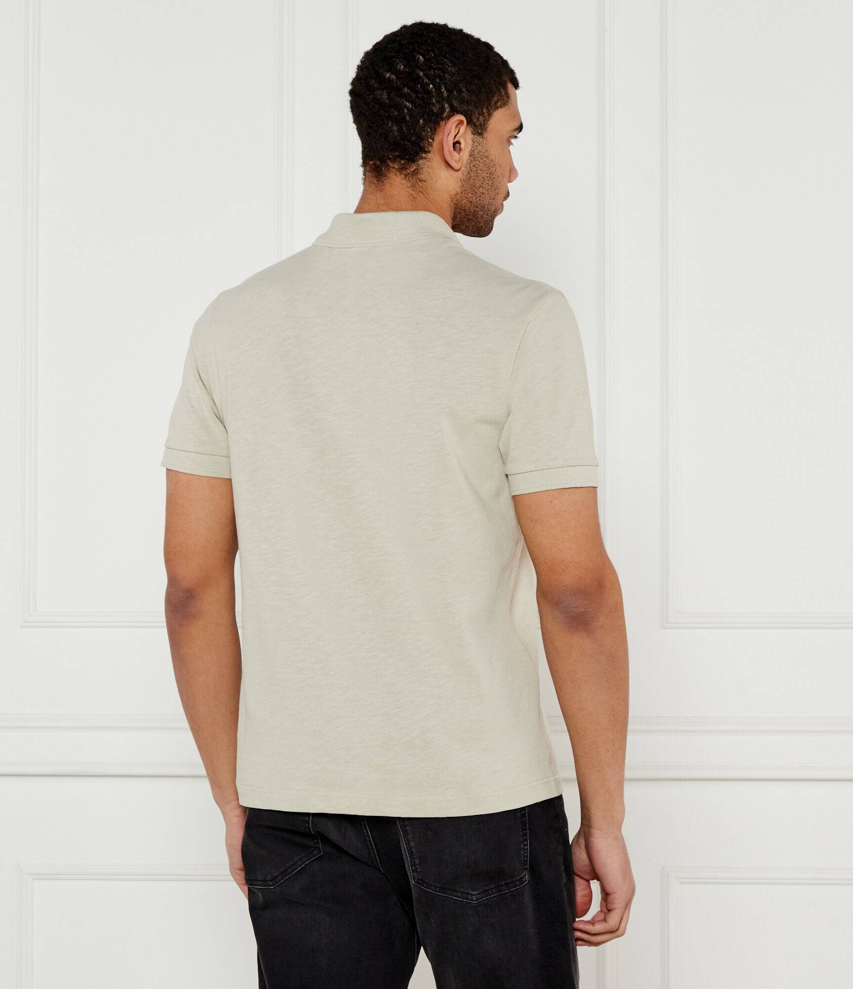 Boss Orange Polo Pe_linenlogo | Regular Fit | cu adaos de in