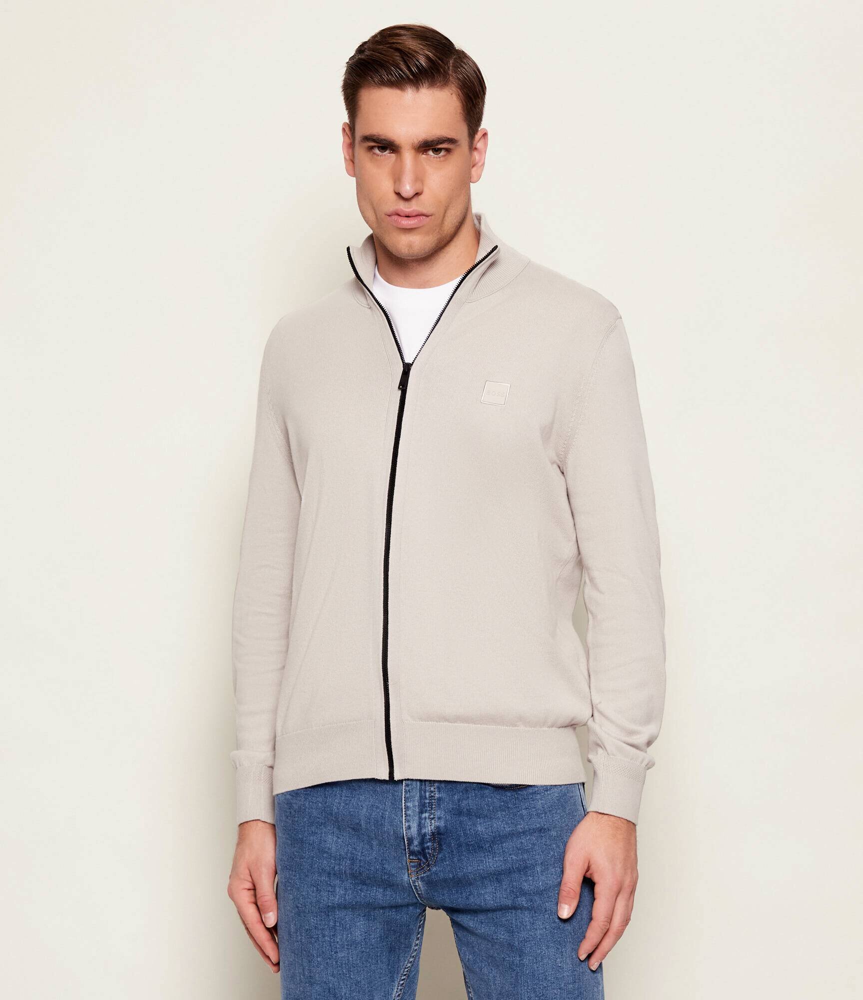 Boss Orange Pulover Kanozip_S | regular fit cu adaos de cașmir