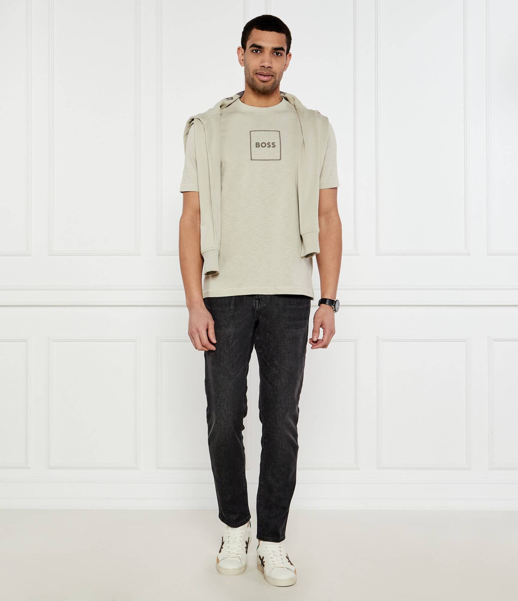 Boss Orange Tricou Te_linenlogo | Regular Fit | cu adaos de in