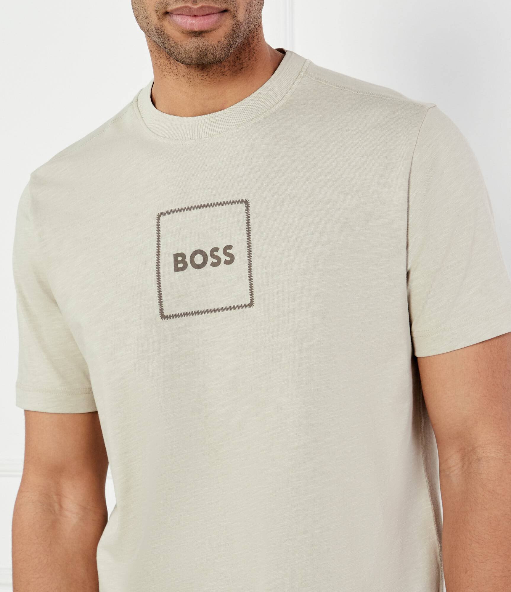 Boss Orange Tricou Te_linenlogo | Regular Fit | cu adaos de in