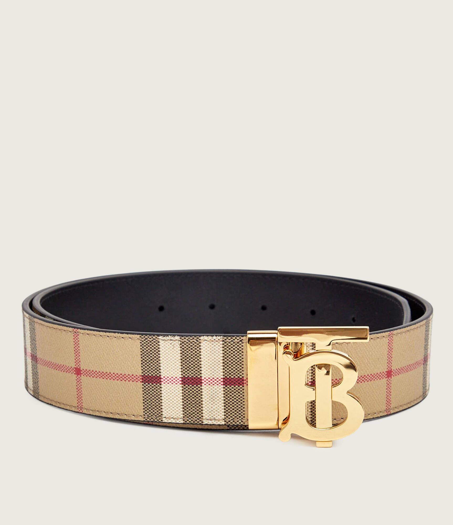 Burberry Curea din piele cu două fețe TB Check