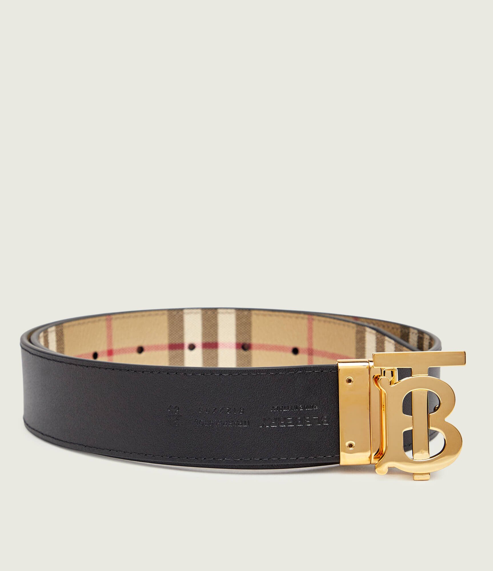 Burberry Curea din piele cu două fețe TB Check