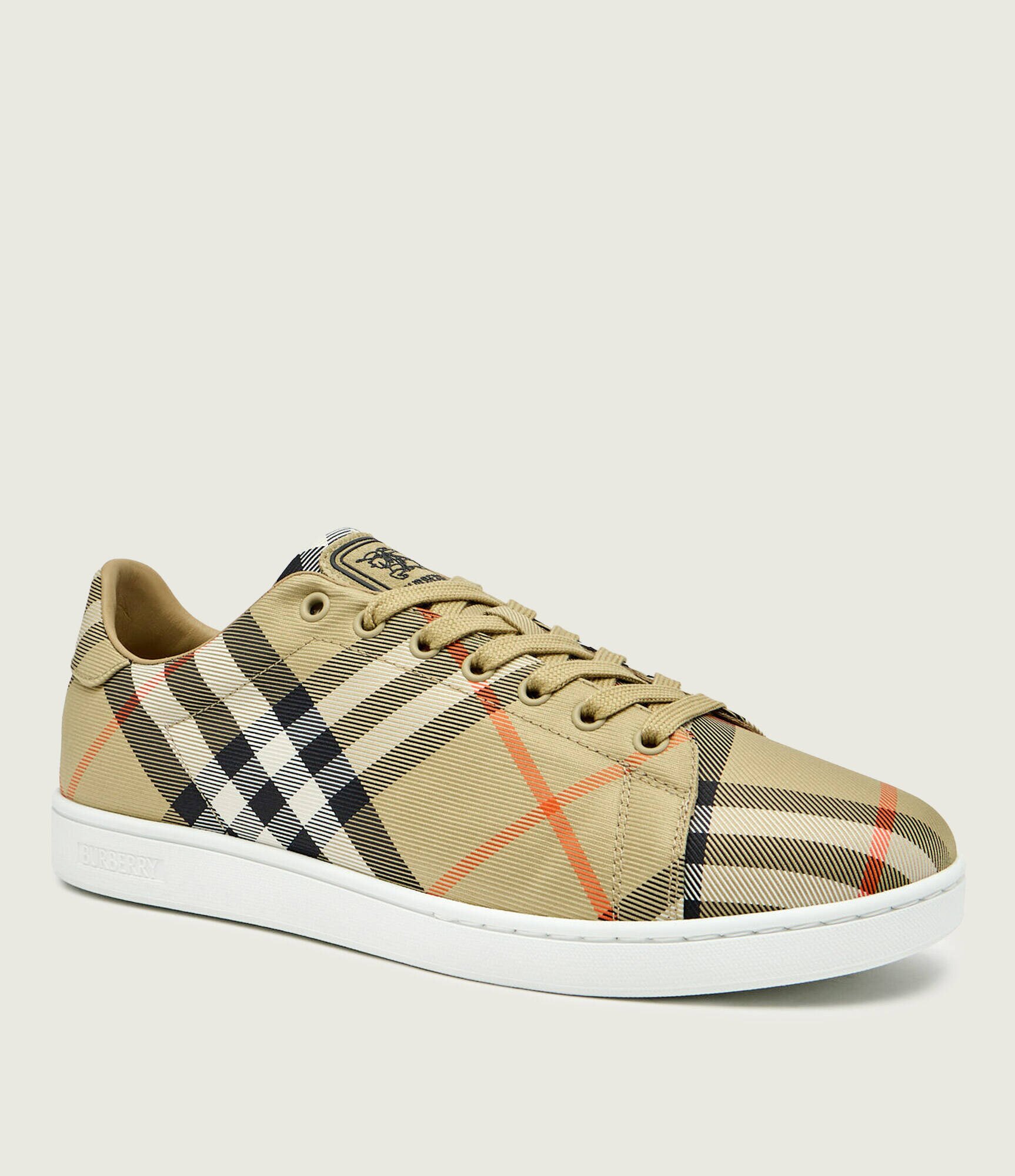 Burberry Sneakers Check Set cu adaos de piele
