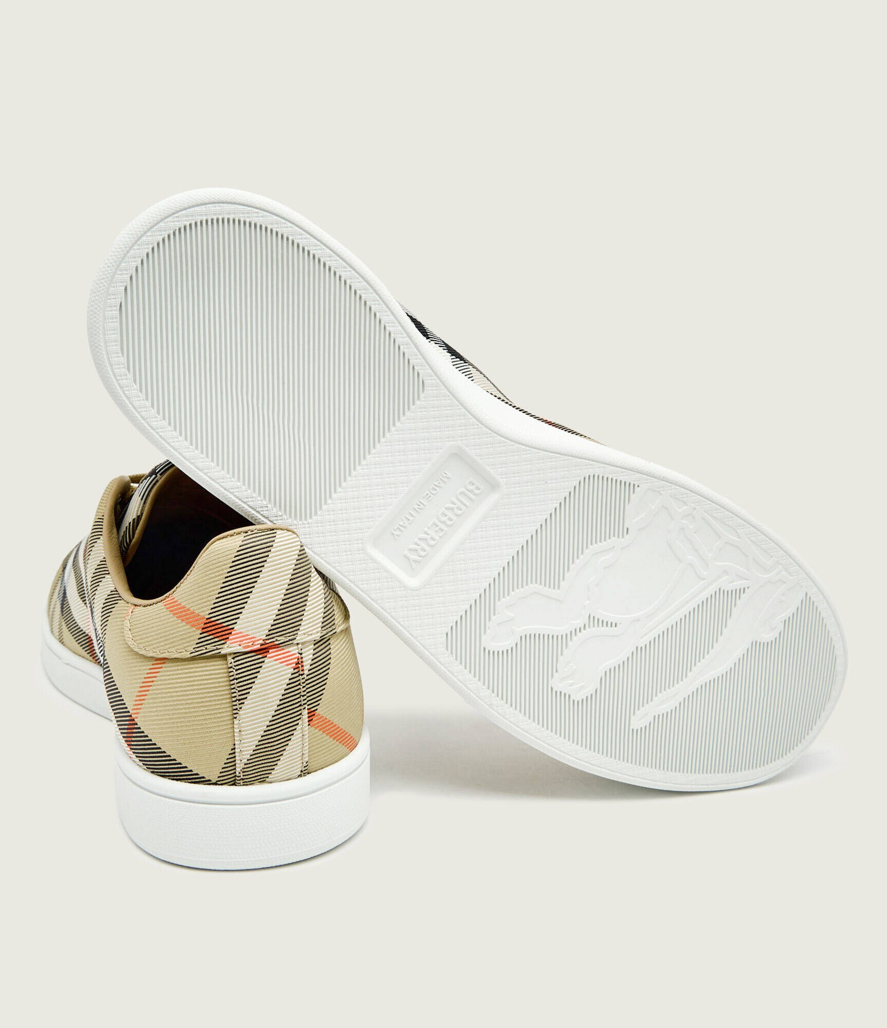 Burberry Sneakers Check Set cu adaos de piele