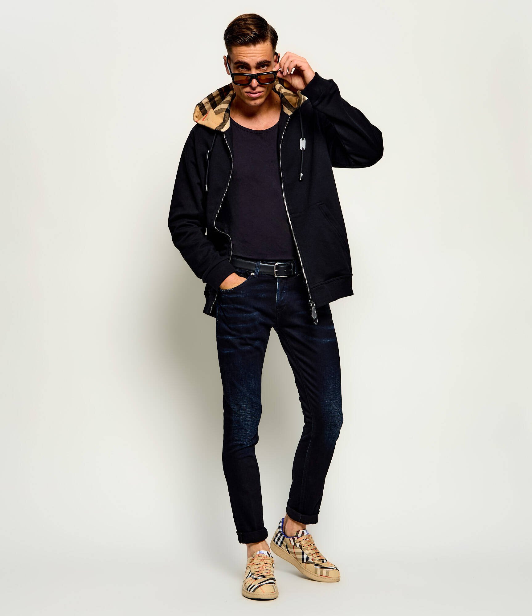 Burberry Sneakers Terrace cu adaos de piele