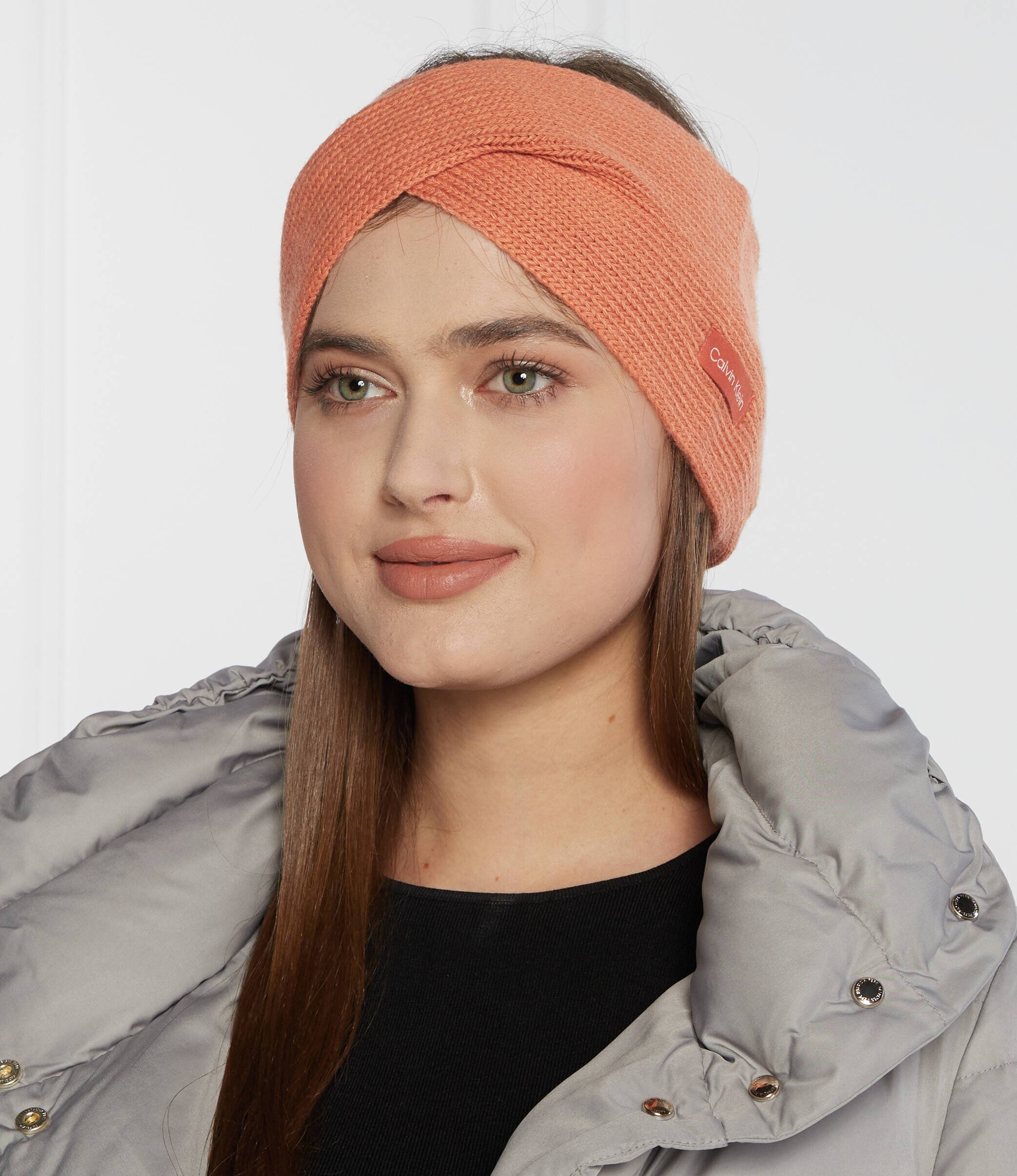 Calvin Klein Bentiță cu adaos de lână și cașmir