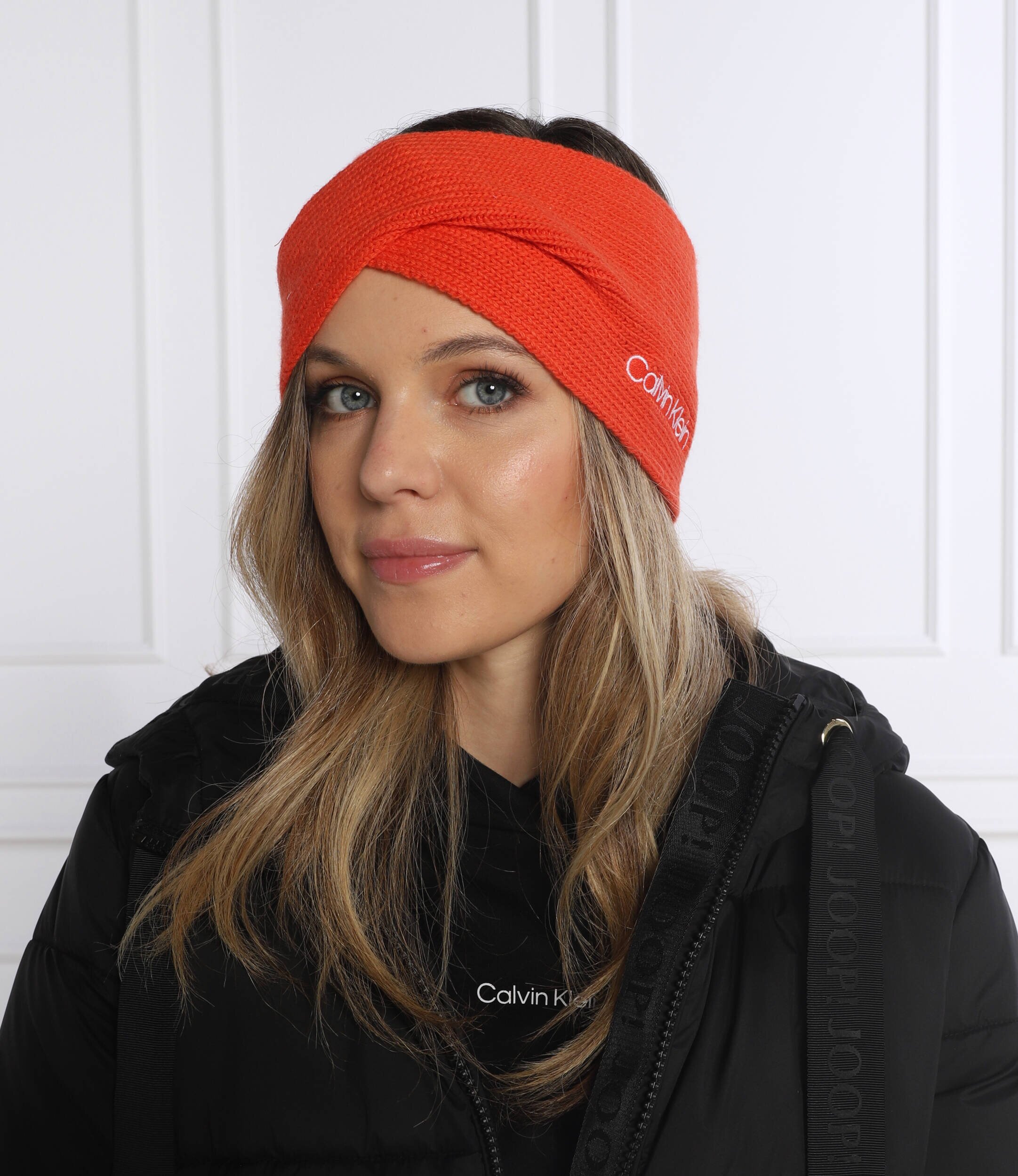 Calvin Klein Bentiță cu adaos de lână și cașmir