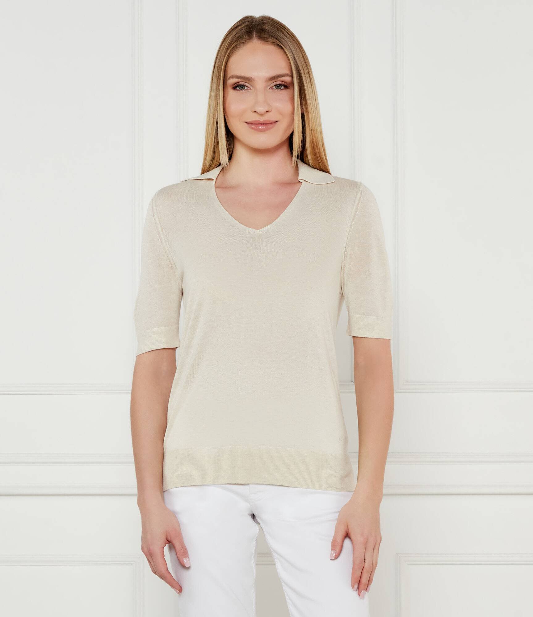 Calvin Klein Bluză | regular fit cu adaos de mătase