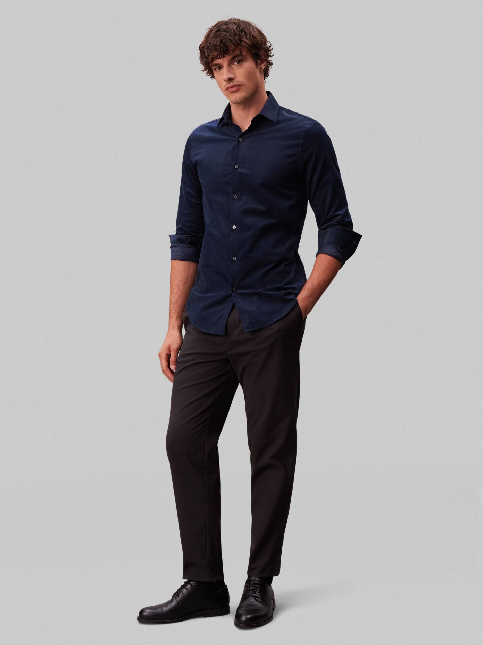 Calvin Klein Cămașă | Slim Fit | catifea reiată