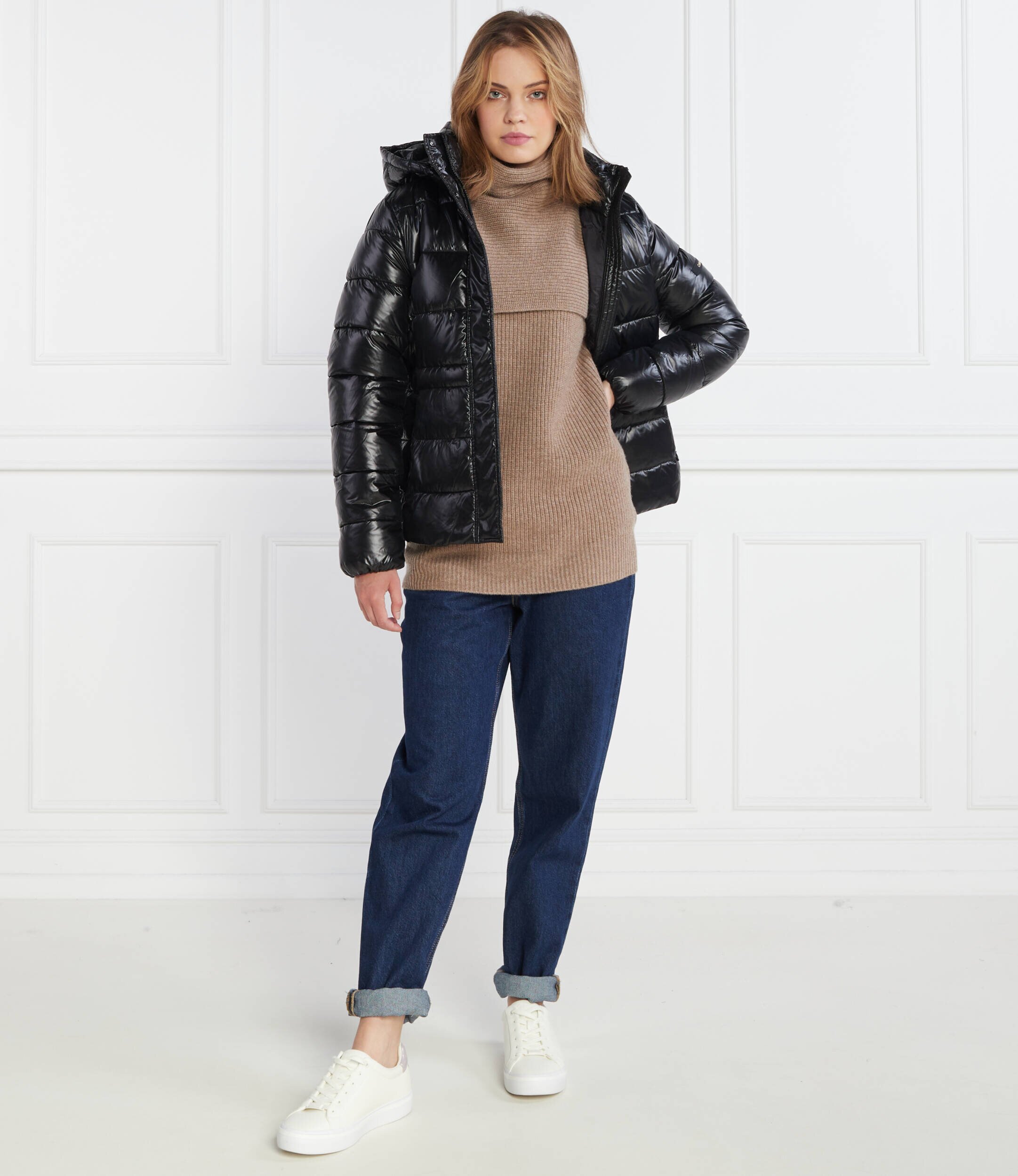 Calvin Klein De lână maletă RECYCLED OVERLAY SWEATER | Regular Fit