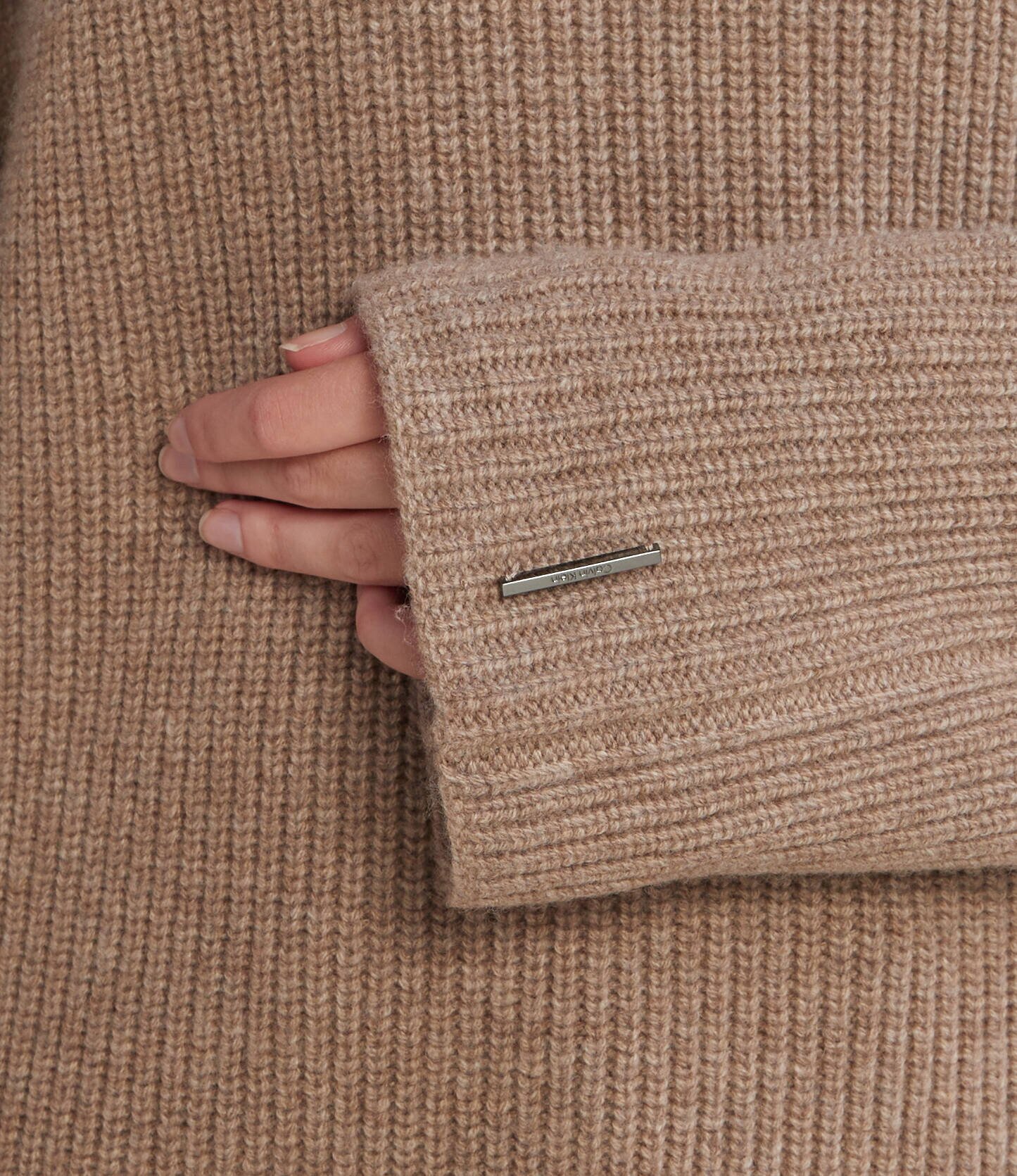 Calvin Klein De lână maletă RECYCLED OVERLAY SWEATER | Regular Fit