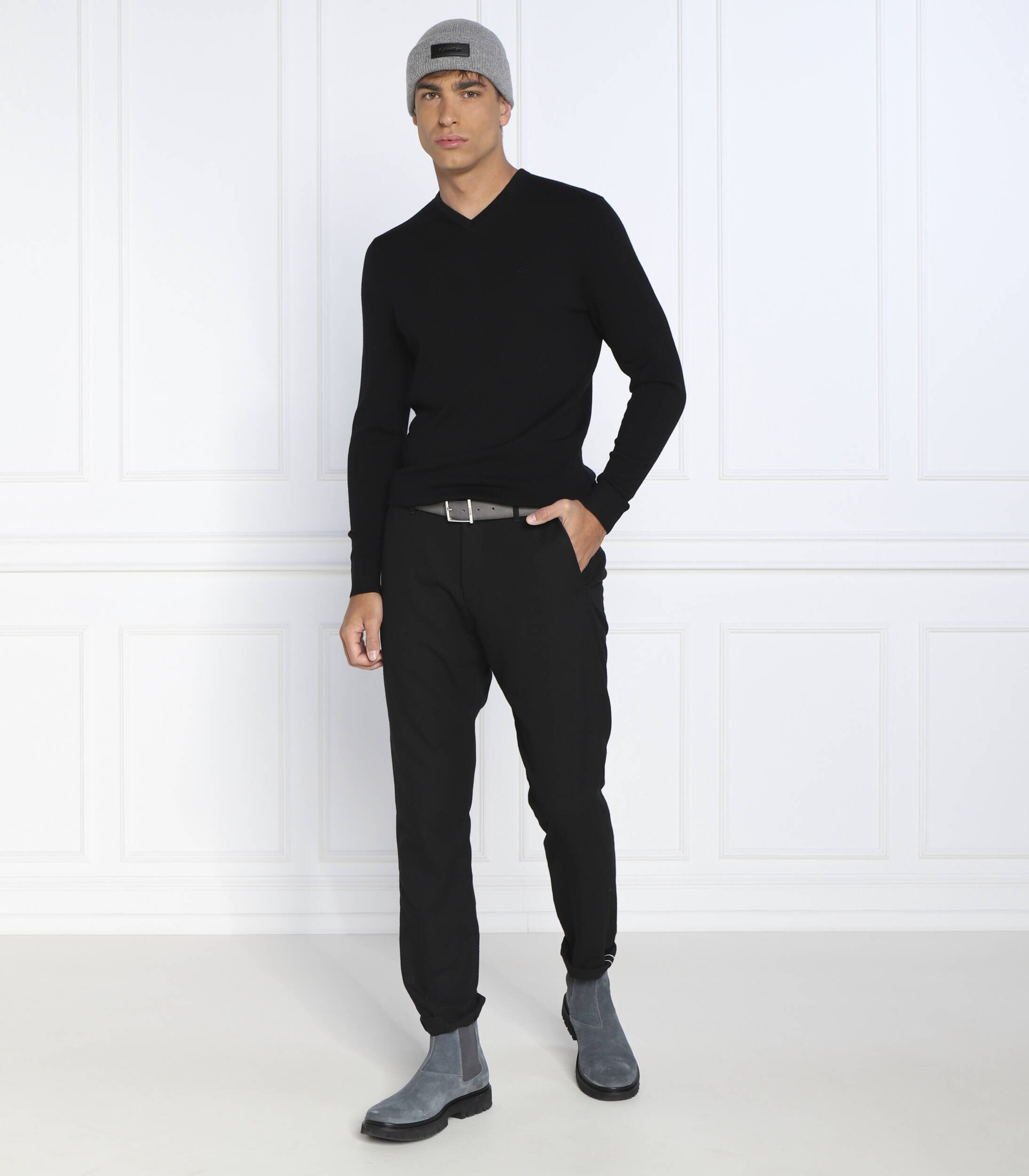 Calvin Klein de lână pulover superior | slim fit