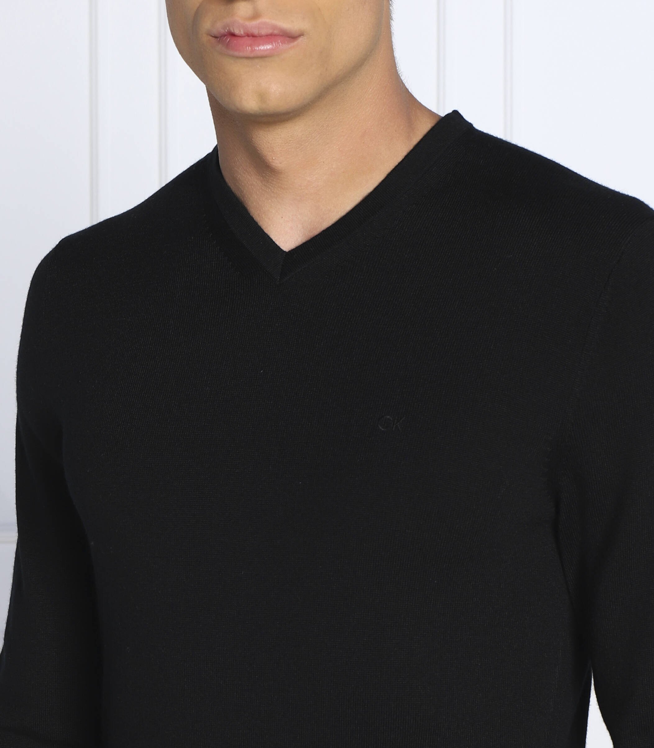 Calvin Klein de lână pulover superior | slim fit