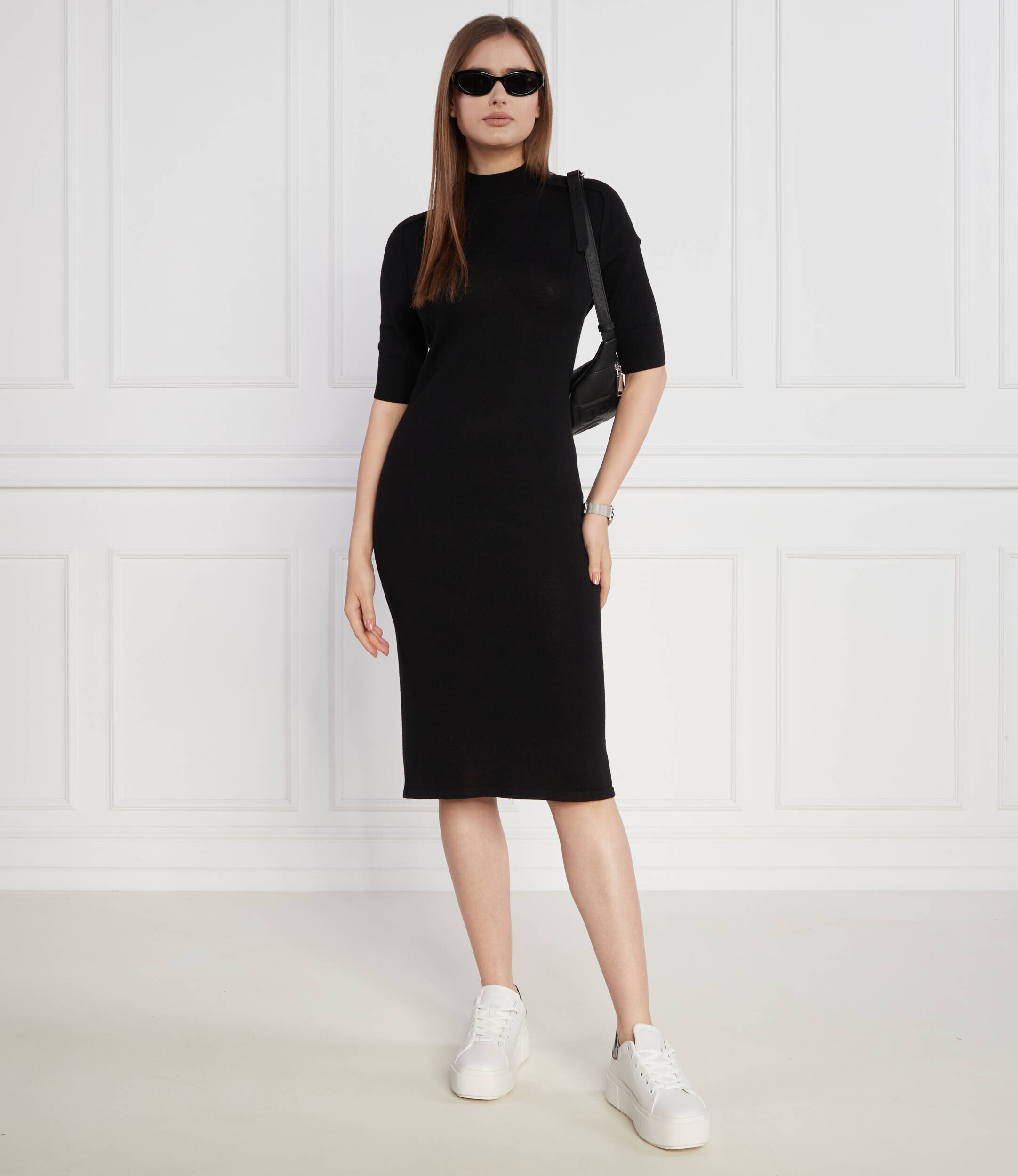 Calvin Klein de lână rochie extra fine 1/2 sleeve