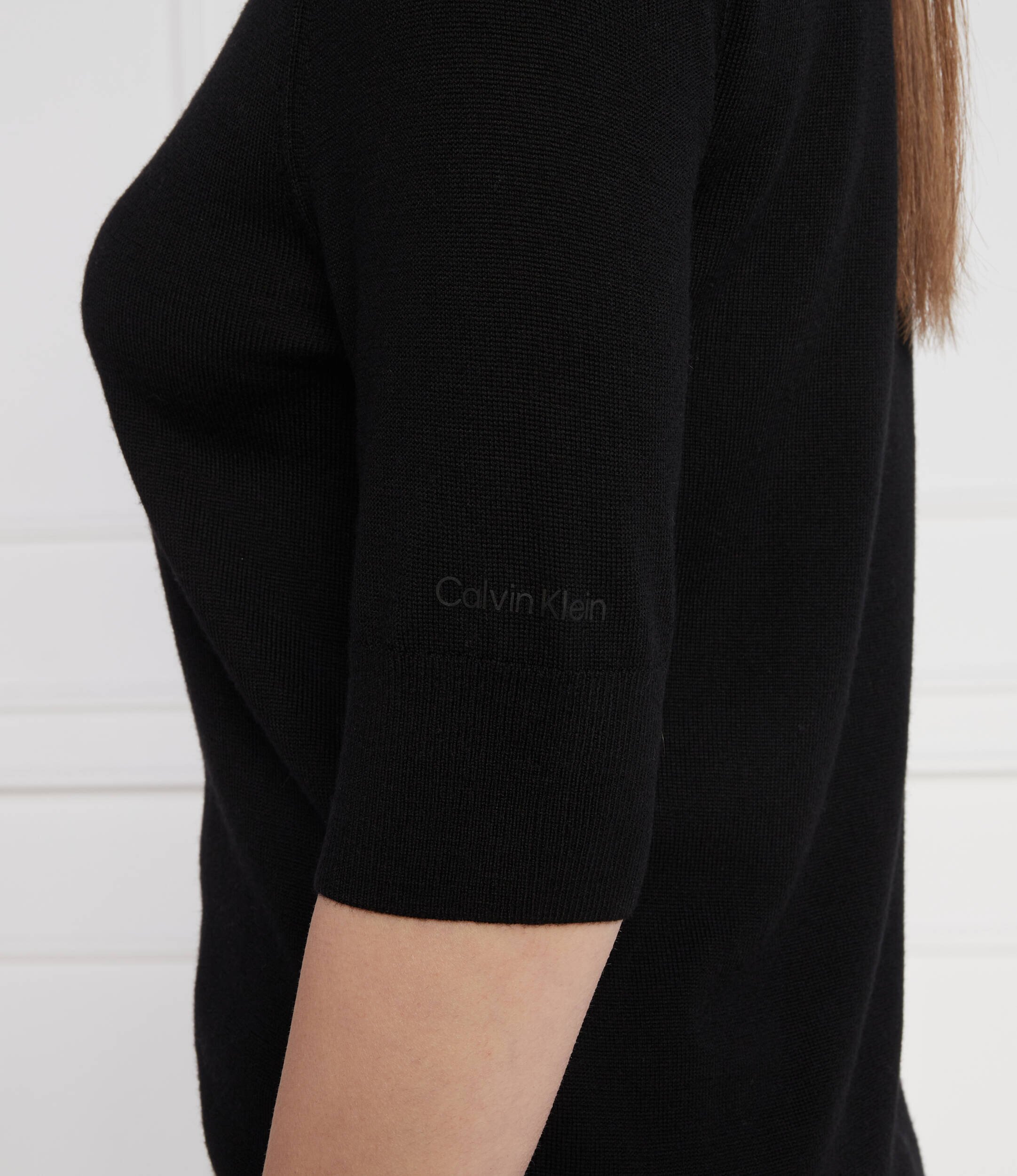 Calvin Klein de lână rochie extra fine 1/2 sleeve