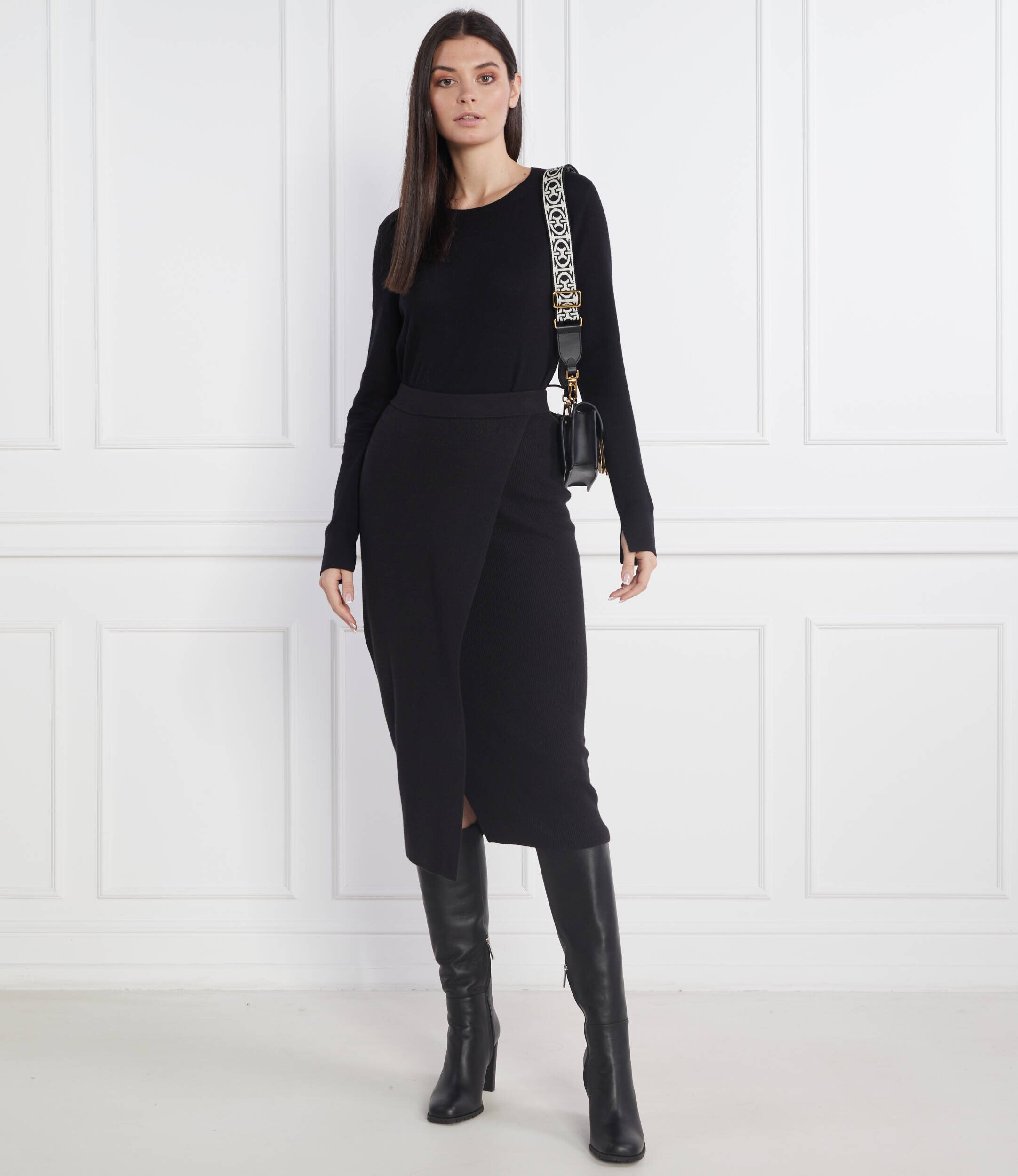 Calvin Klein Fustă cu adaos de lână