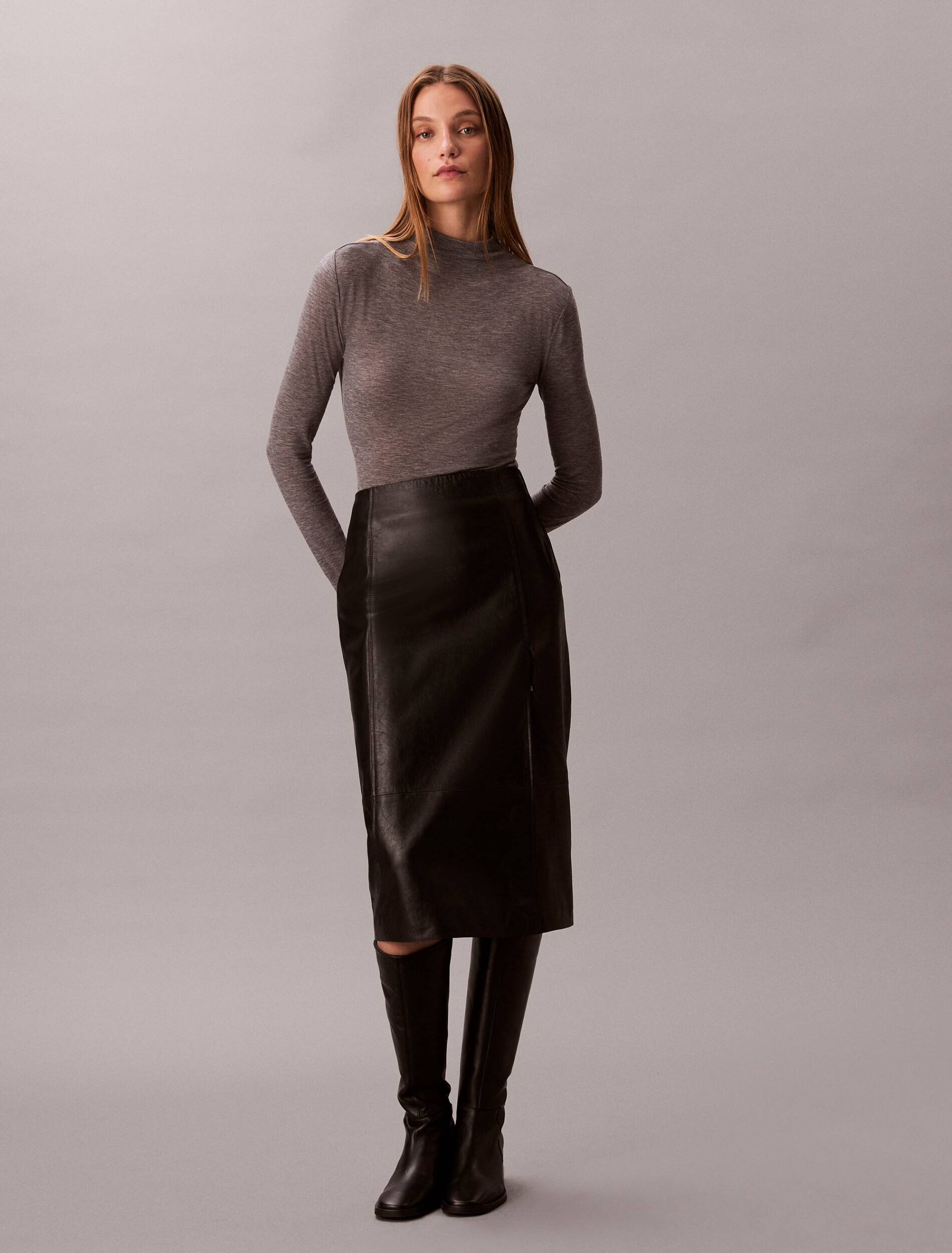 Calvin Klein Guler înalt | Slim Fit cu adaos de lână