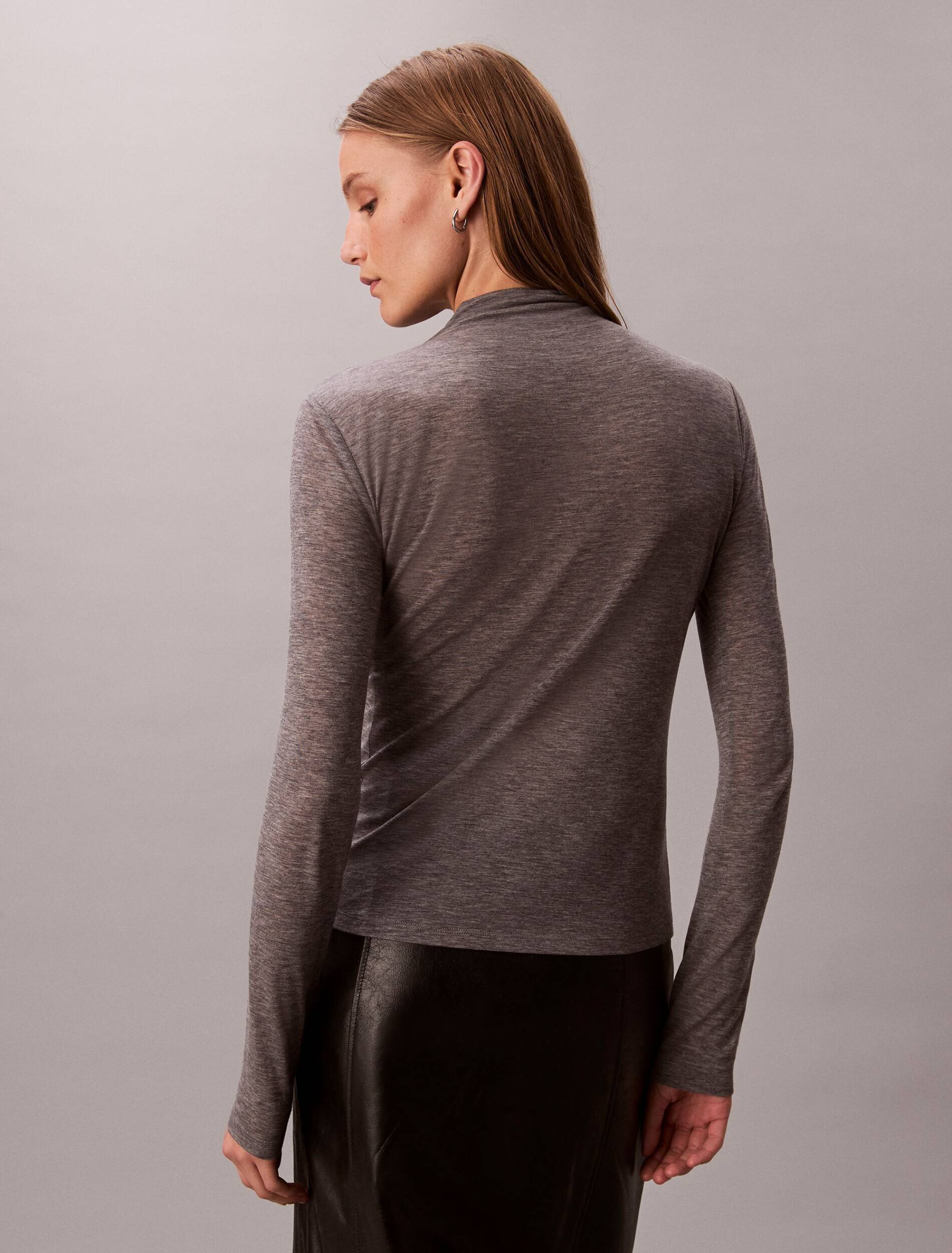 Calvin Klein Guler înalt | Slim Fit cu adaos de lână