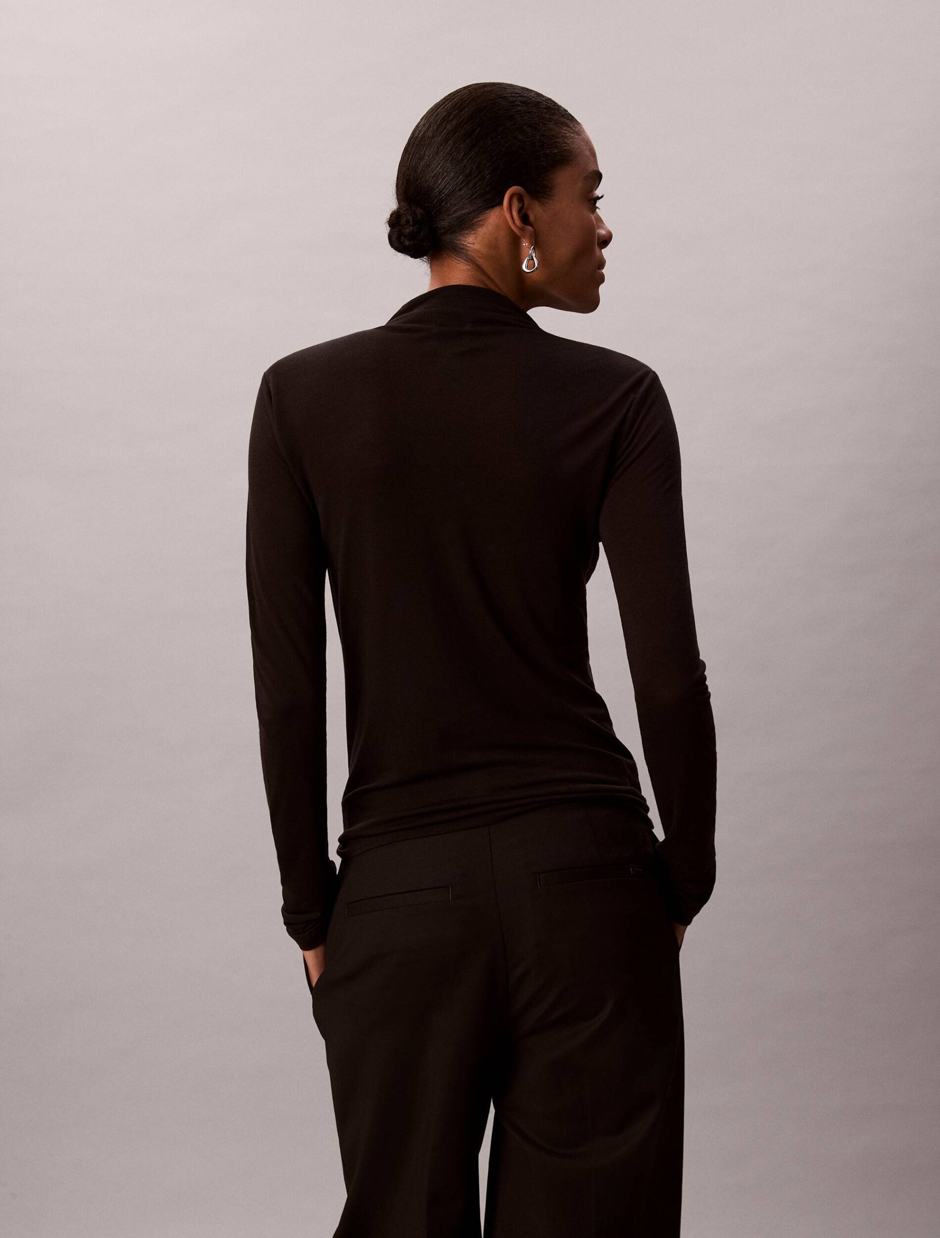 Calvin Klein Guler înalt | Slim Fit cu adaos de lână