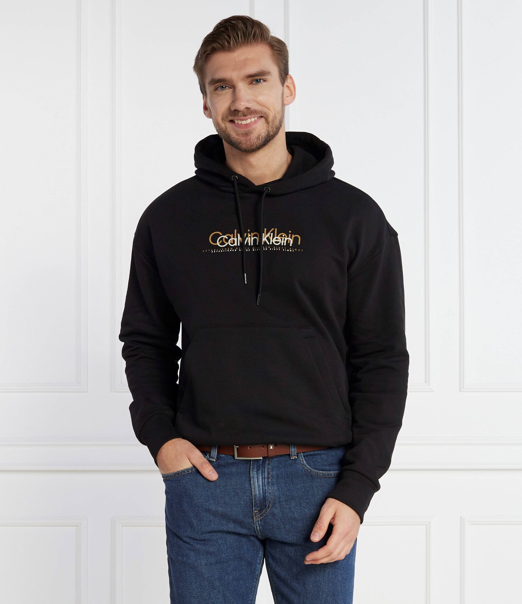 Calvin Klein Hanorac DOUBLE FLOCK LOGO HOODIE | Regular Fit