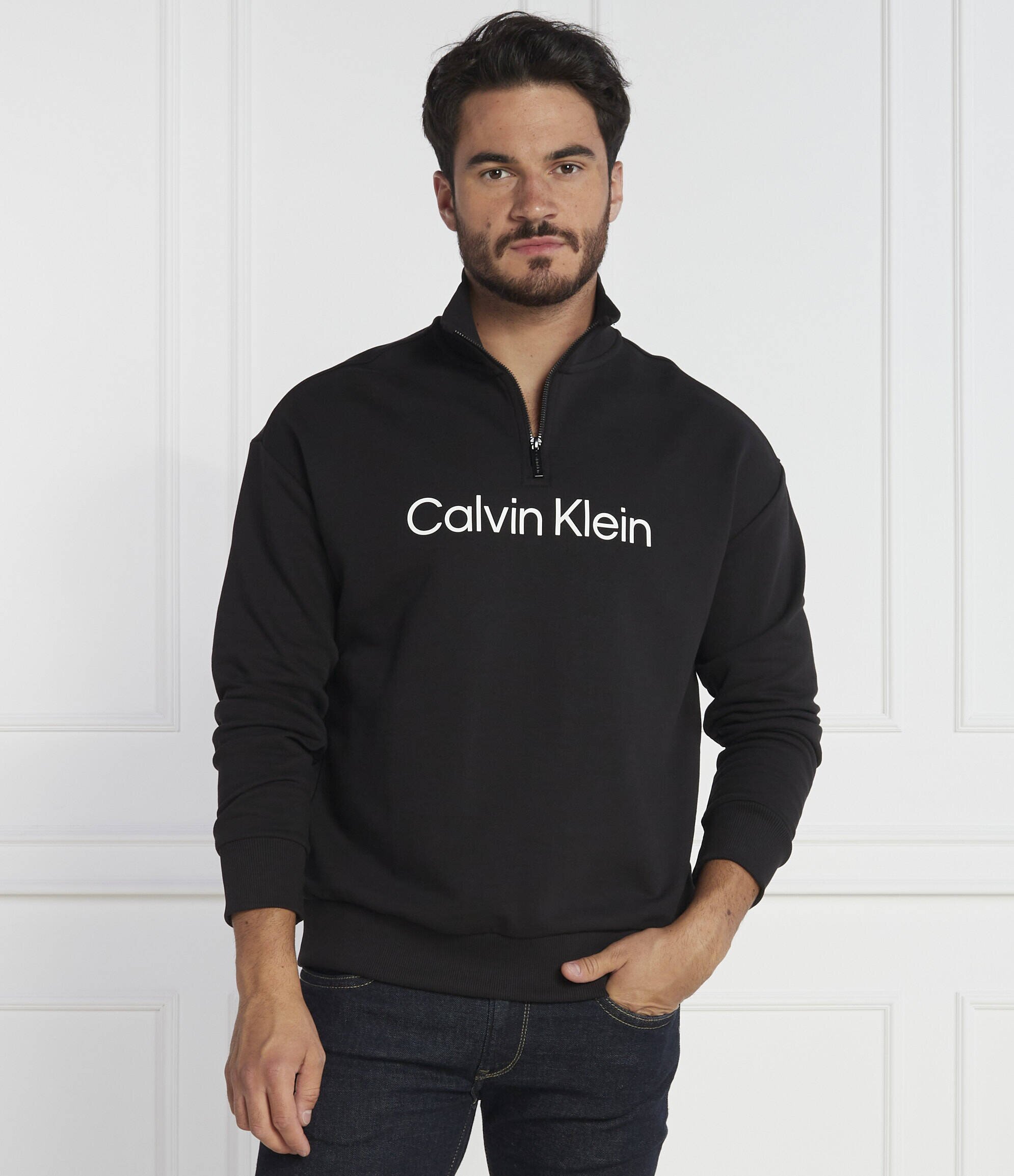 Calvin Klein Hanorac HERO LOGO QUARTER ZIP | Comfort fit