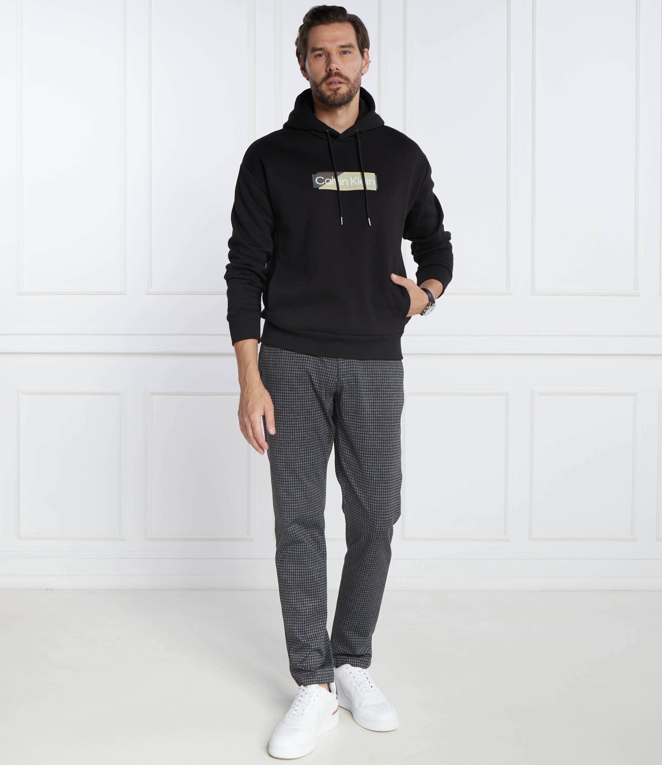 Calvin Klein Hanorac LAYERED GEL LOGO HOODIE | Regular Fit