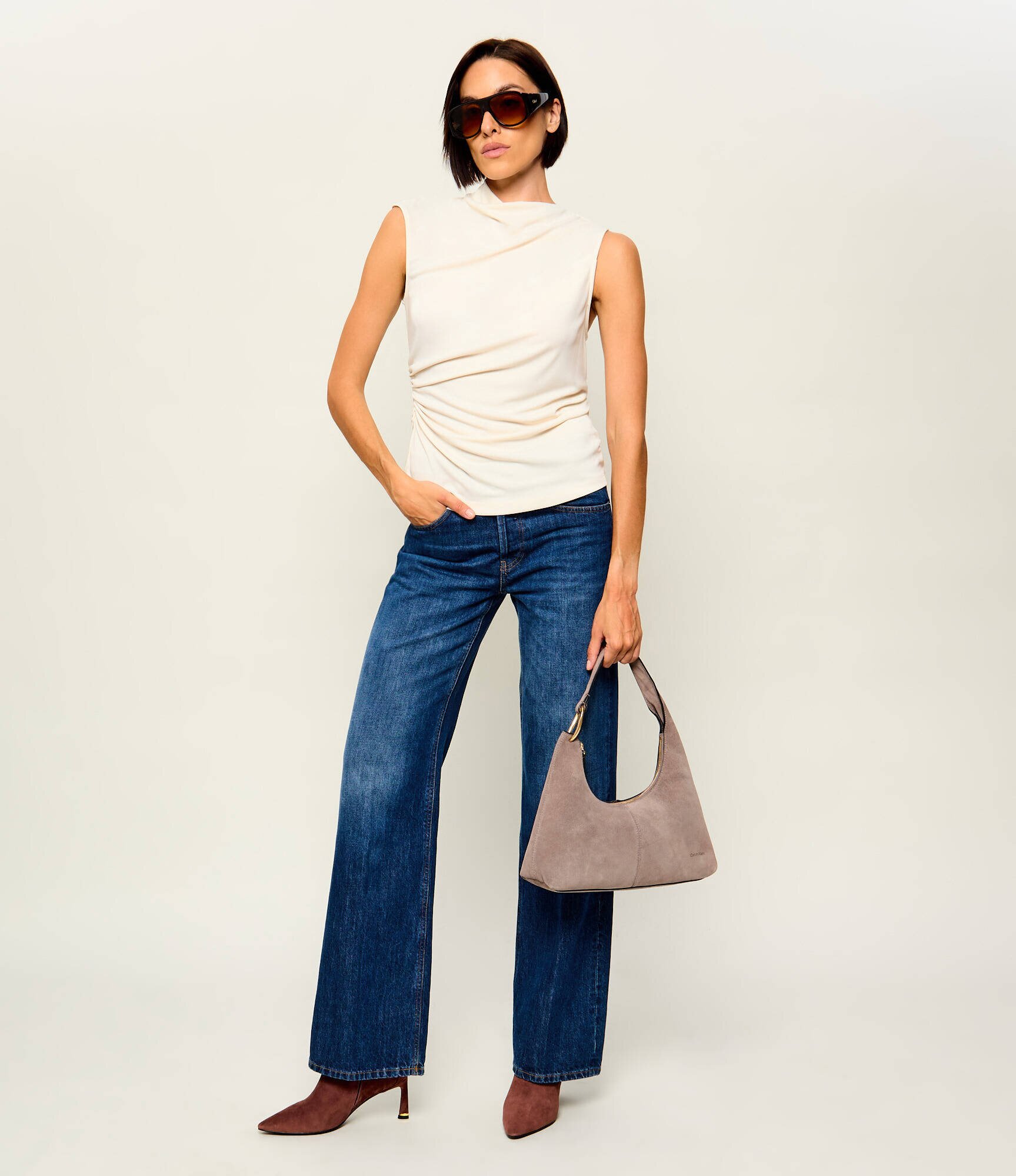 Calvin Klein Hobo | piele întoarsă