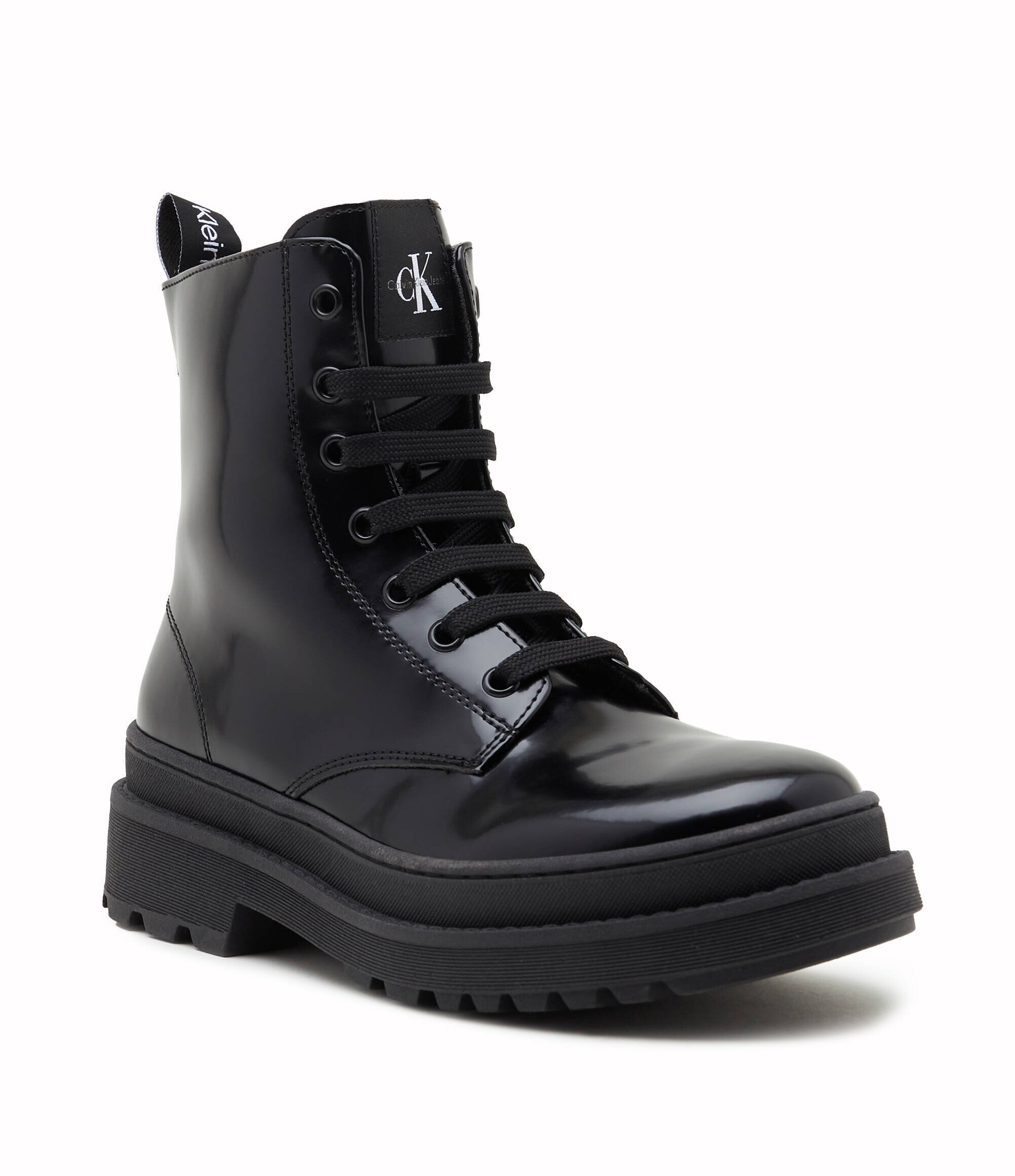Calvin Klein Jeans Botine LACE-UP cu adaos de piele