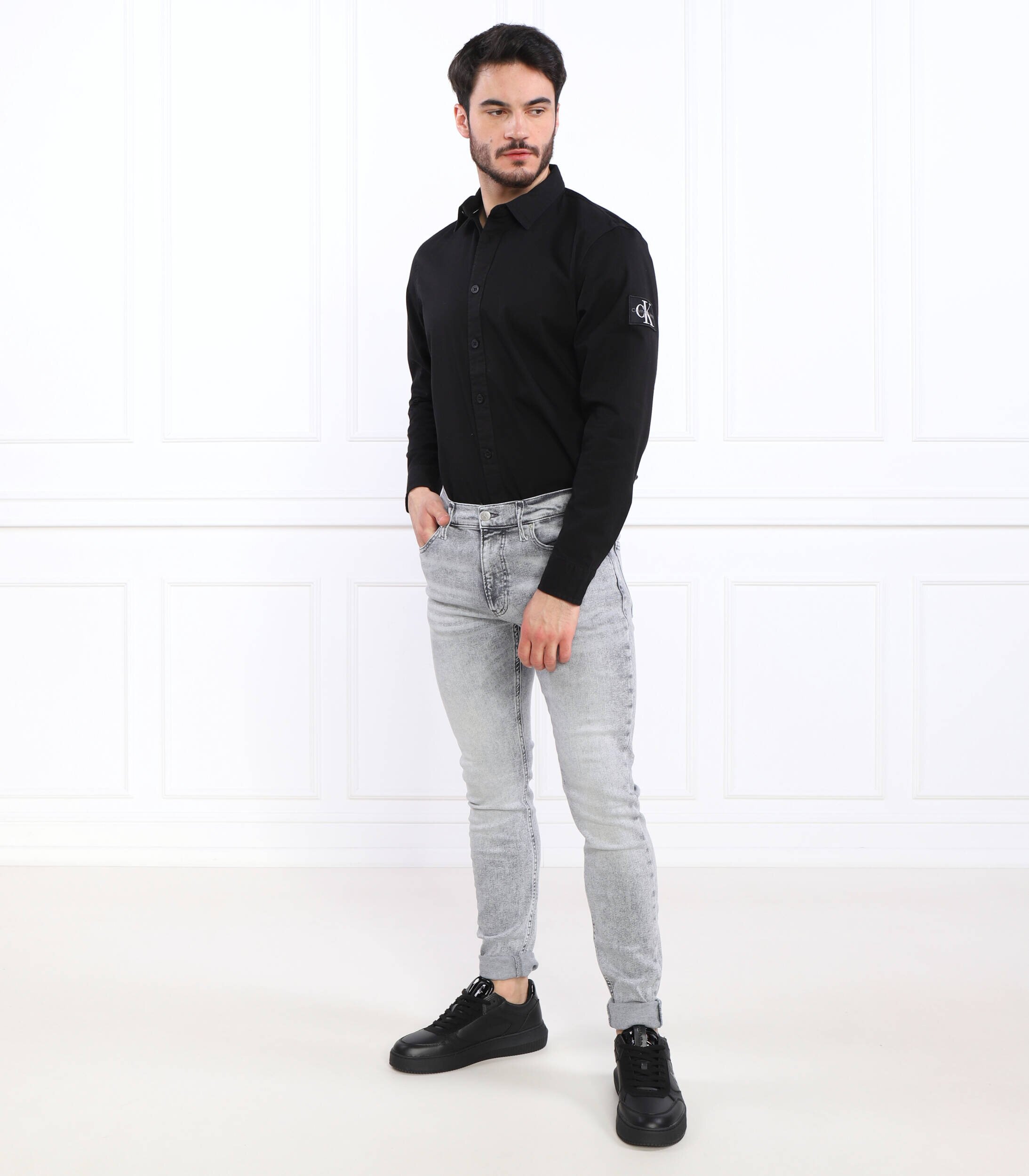 Calvin Klein Jeans Cămașă MONOLOGO BADGE | Relaxed fit