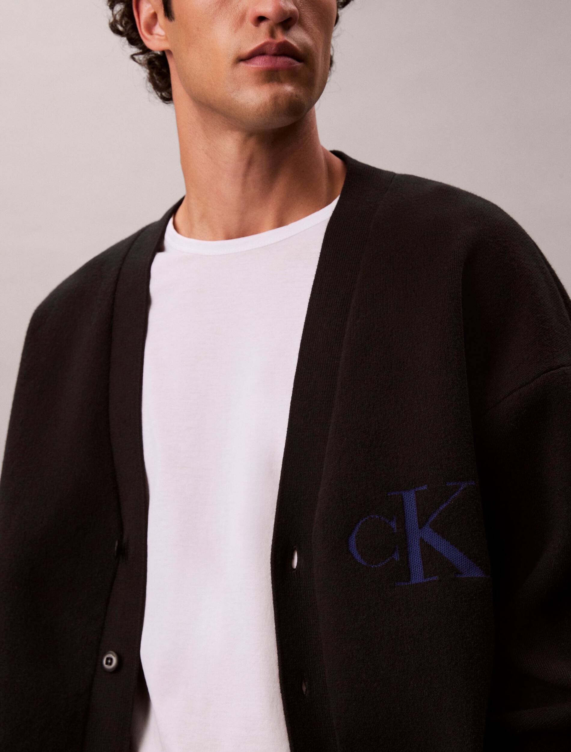 Calvin Klein Jeans Cardigan | Loose fit cu adaos de cașmir