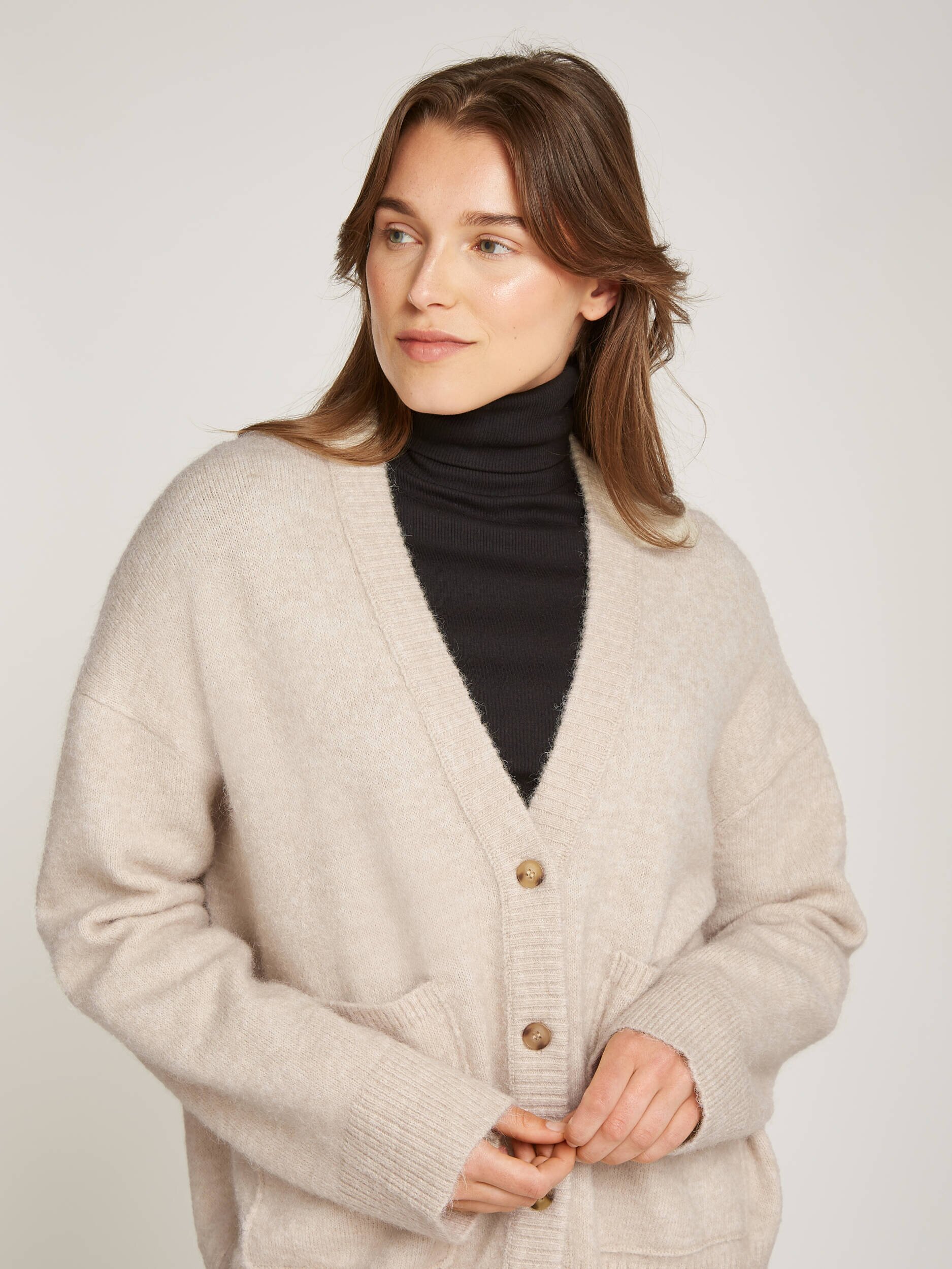 Calvin Klein Jeans Cardigan | Loose fit cu adaos de lână
